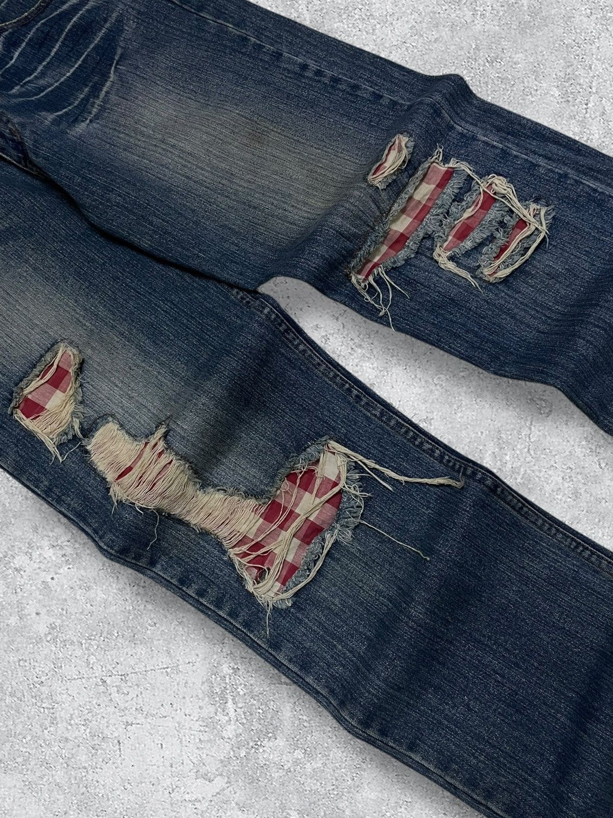 Japanese Brand Vintage Japan Designer 90’s Nylaus Grunge Patchwork Denim Size US 34 / EU 50 - 4 Thumbnail