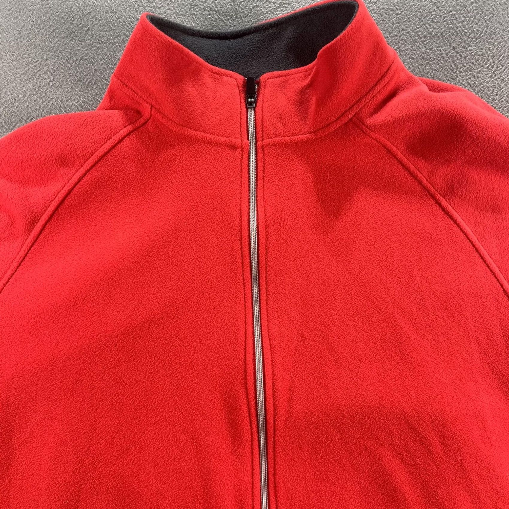 Starter Starter Jacket Mens 2XL Fleece Red Gray Trim Full Zip High Collar Pockets Raglan Size US XXL / EU 58 / 5 - 2 Thumbnail
