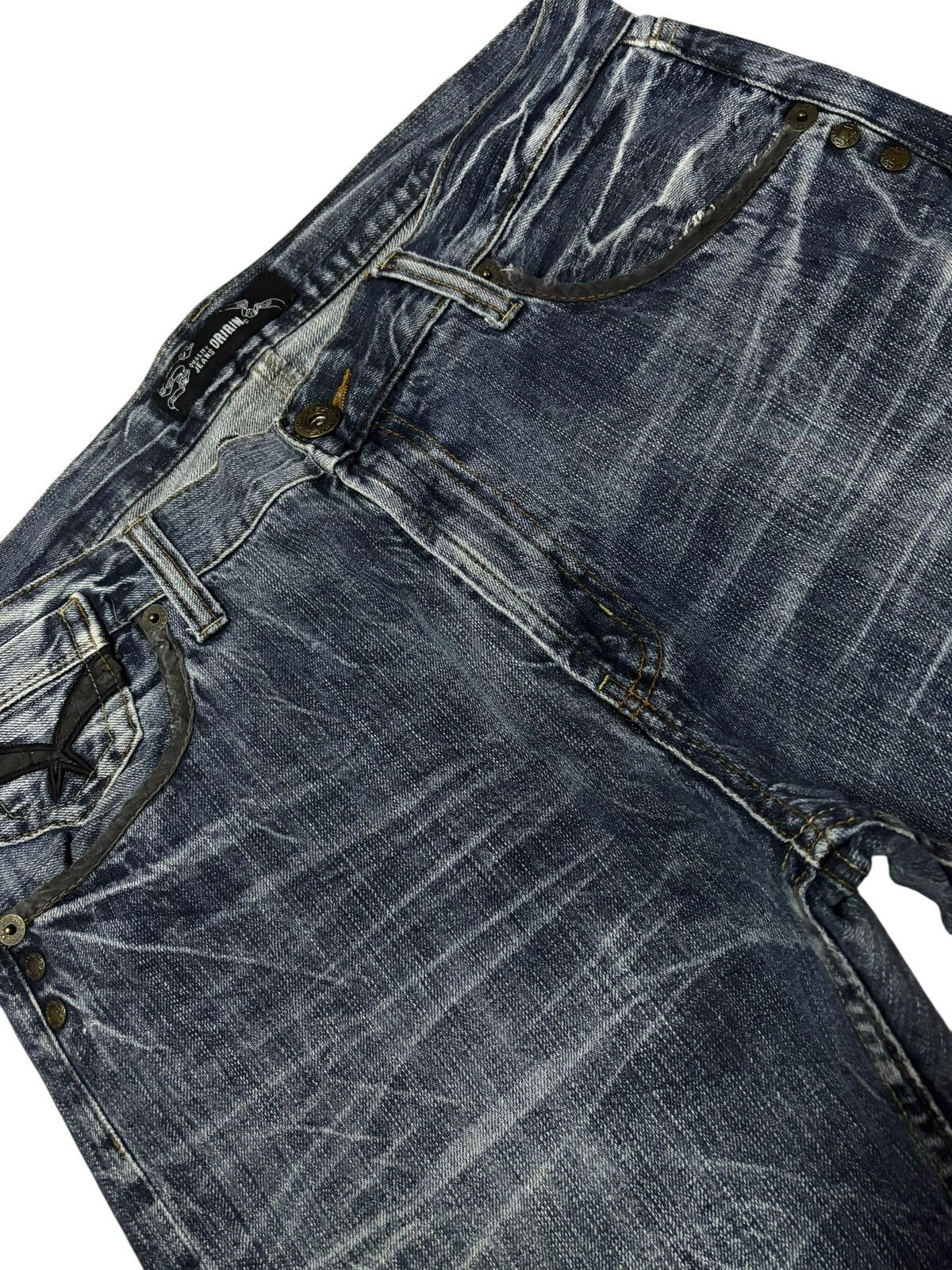 Japanese Brand Vtg Oririn Japan Whisker Faded Punk Jeans Size US 34 / EU 50 - 5 Thumbnail