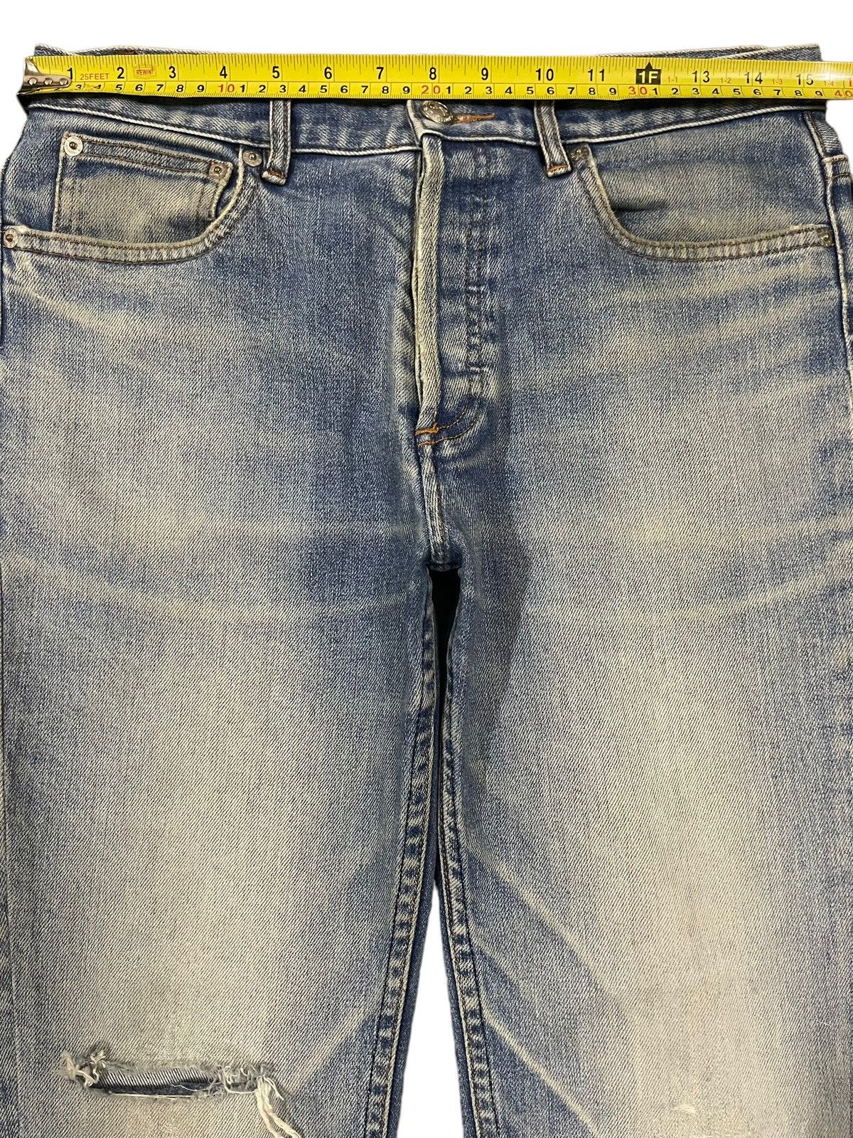 A.P.C. Vintage Japan Apc Blue Wash Style Distress Jeans Size US 30 / EU 46 - 10 Thumbnail