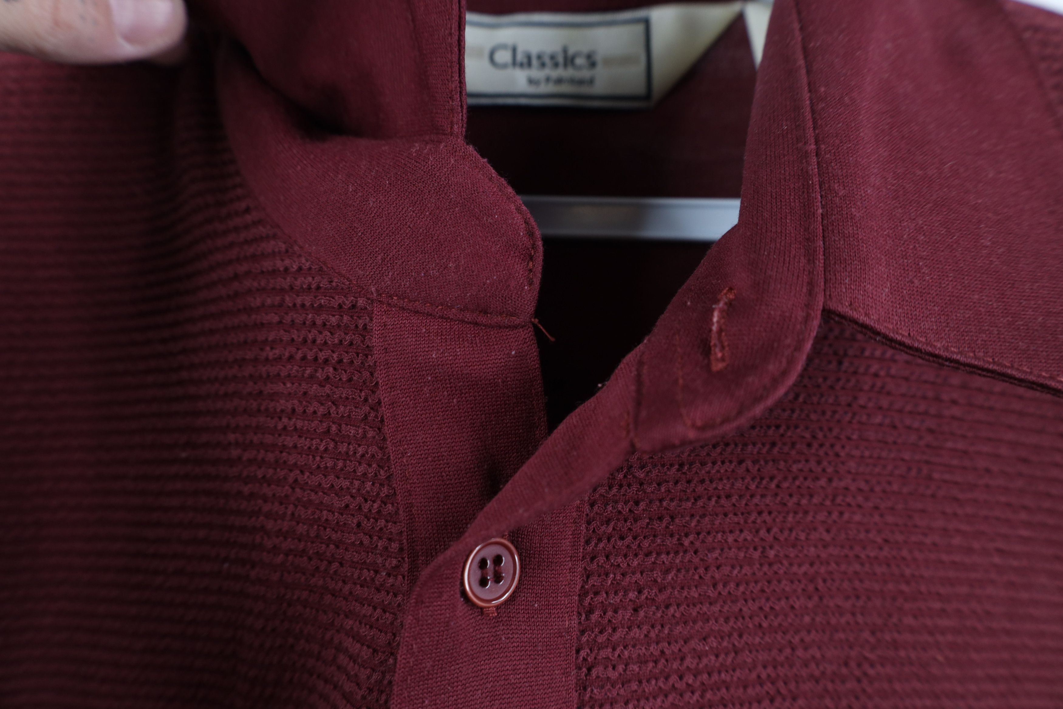 Vintage Vintage 90s Streetwear Knit Pullover Polo Shirt Burgundy Mob Size US XL / EU 56 / 4 - 6 Thumbnail