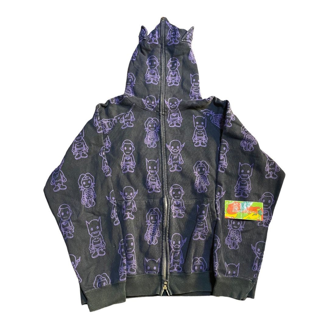 Bape BAPE Marvel Full Zip Hoodie Navy Grailed