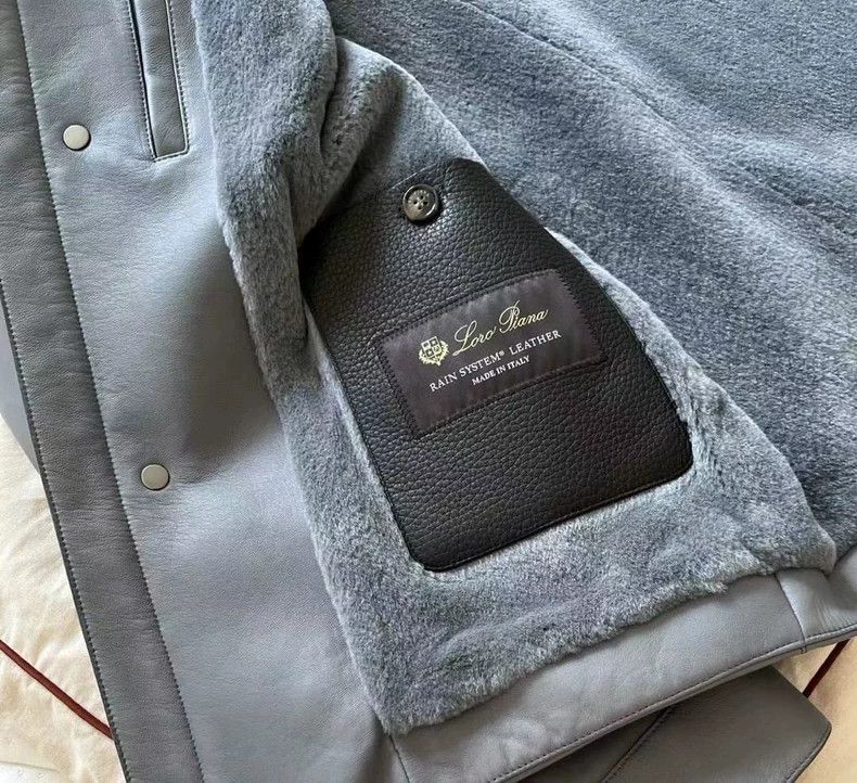 Loro Piana LORO PIANA Men's smog gray lamb leather jacket, mink linin Size US M / EU 48-50 / 2 - 5 Thumbnail