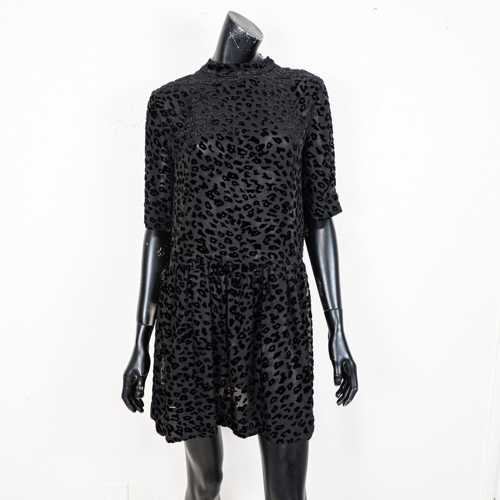 Rag & Bone Rag & Bone Gia Mini Dress Silk Blend Sheer Leopard Velvet XS Size XS / US 0-2 / IT 36-38 - 5 Thumbnail