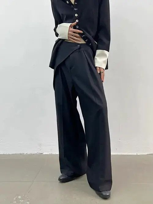 Jean Black retro wrap pants trousers Size US 30 / EU 46 - 7 Thumbnail