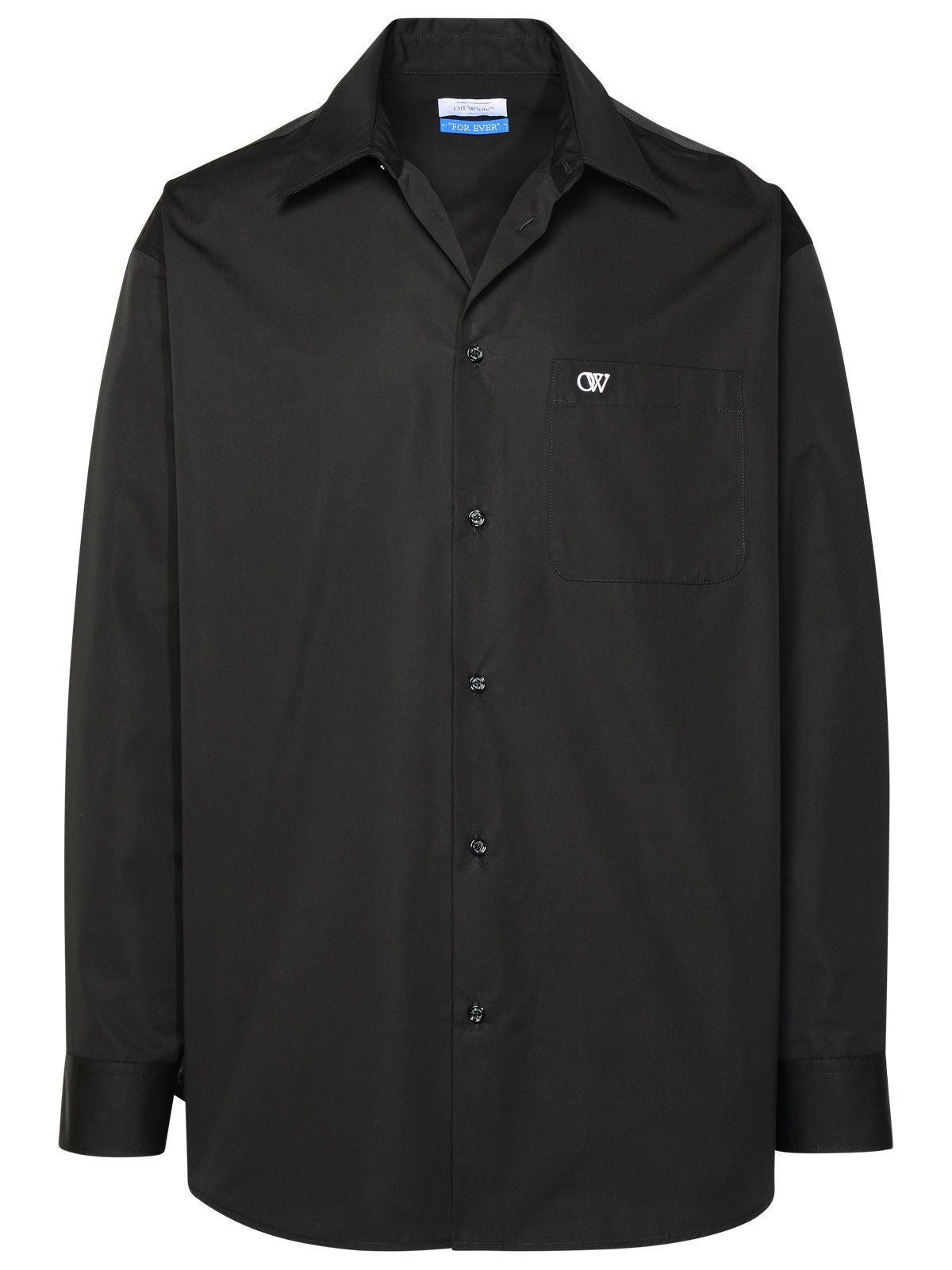 image of Off White Off-White 'ow' Black Cotton Shirt, Men's (Size Large)