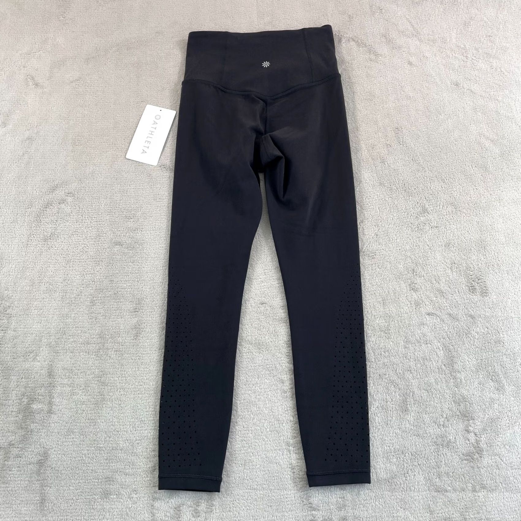 Athleta Athleta Leggings Women 2XS Black 7/8 Tight High Rise Elation Laser Cut NWT MINT 99 Size 24" / US 00 / IT 34 - 4 Thumbnail