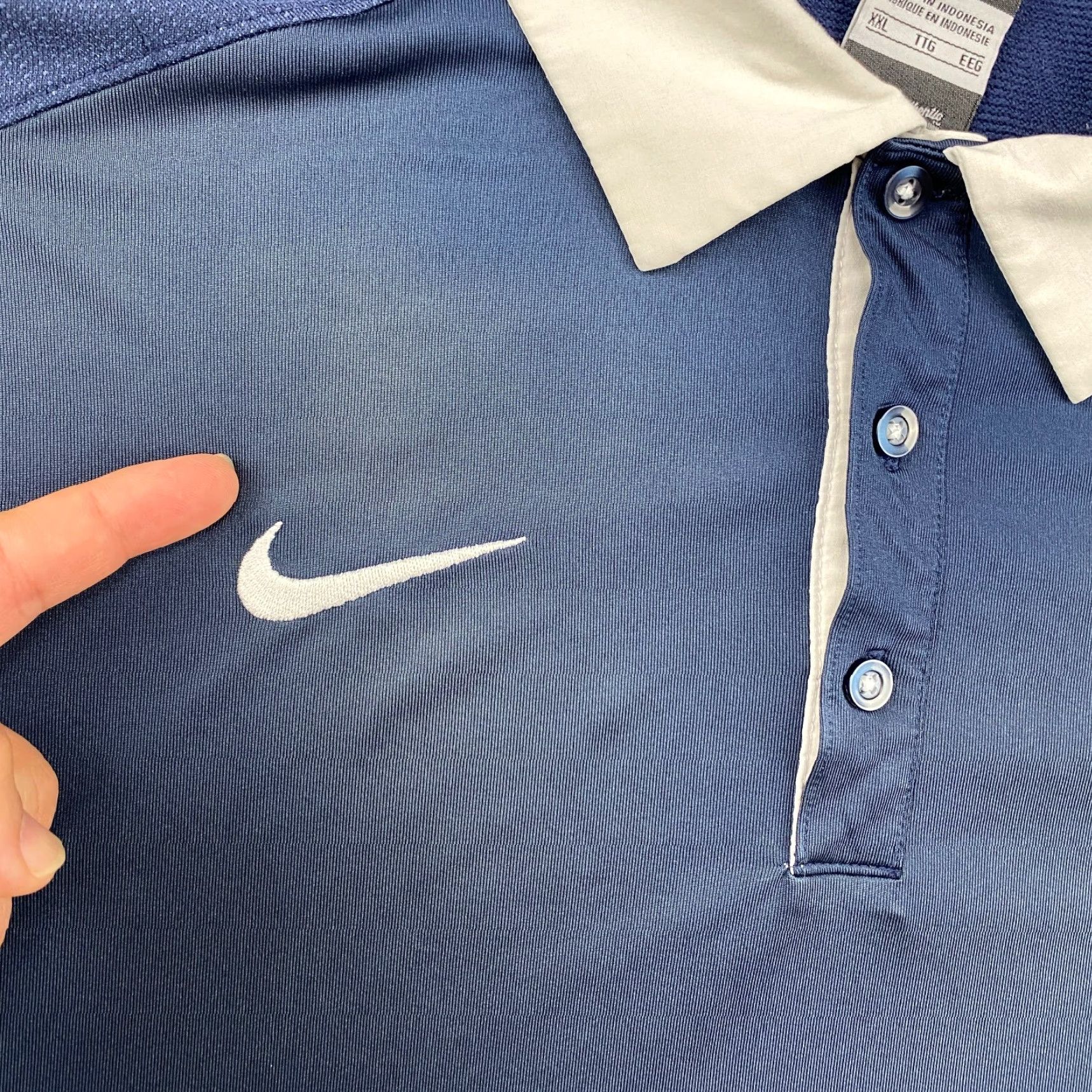 Nike Nike Dri-FIT Polo Shirt Mens 2XL Blue Embroidered Short Sleeve Polo Shirt Nike Baseball Casual Shirt Size US XXL / EU 58 / 5 - 4 Thumbnail