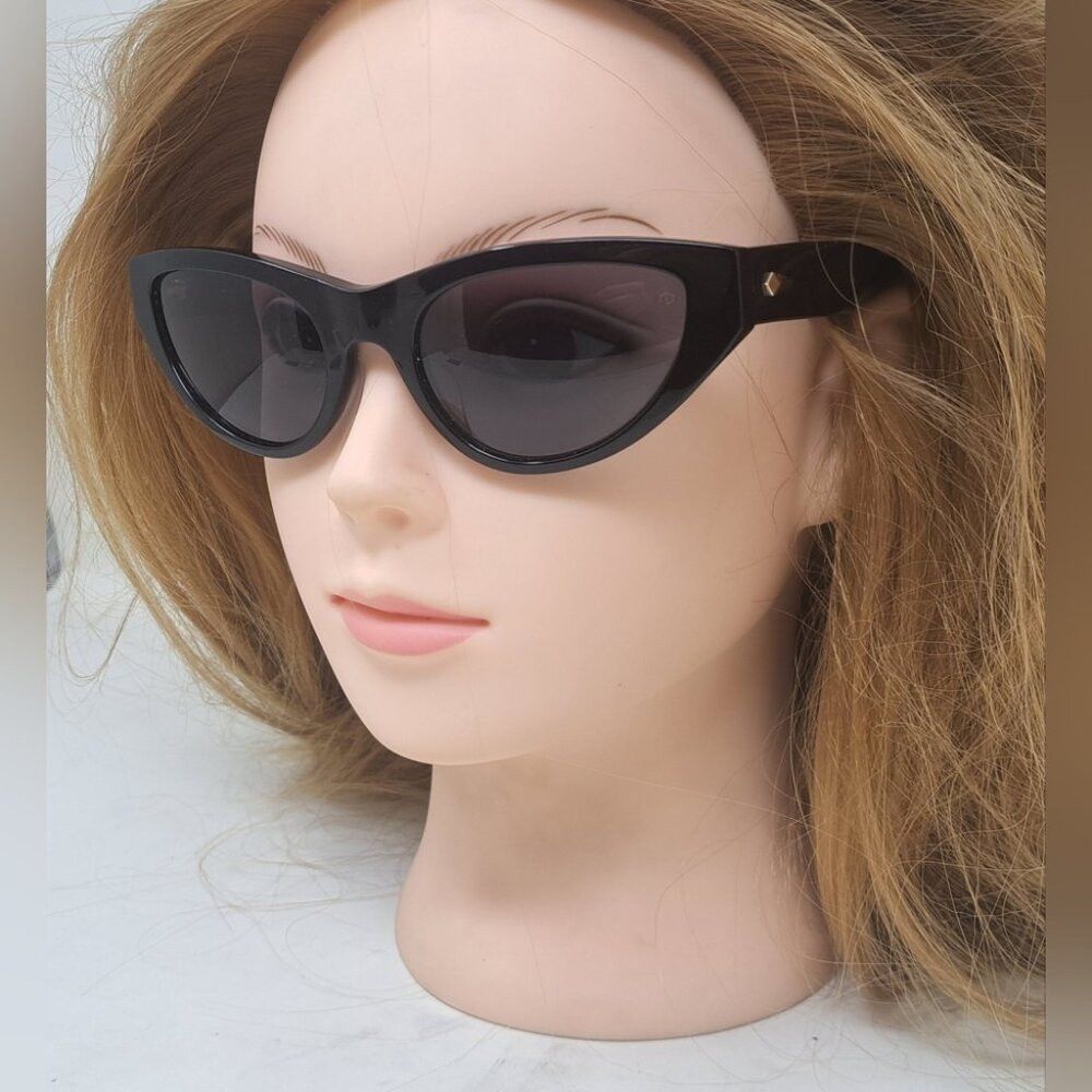 Rag & Bone rag & bone Sunglasses Black Smoke Gray Cat-Eye Polarized RN Size ONE SIZE - 1 Thumbnail