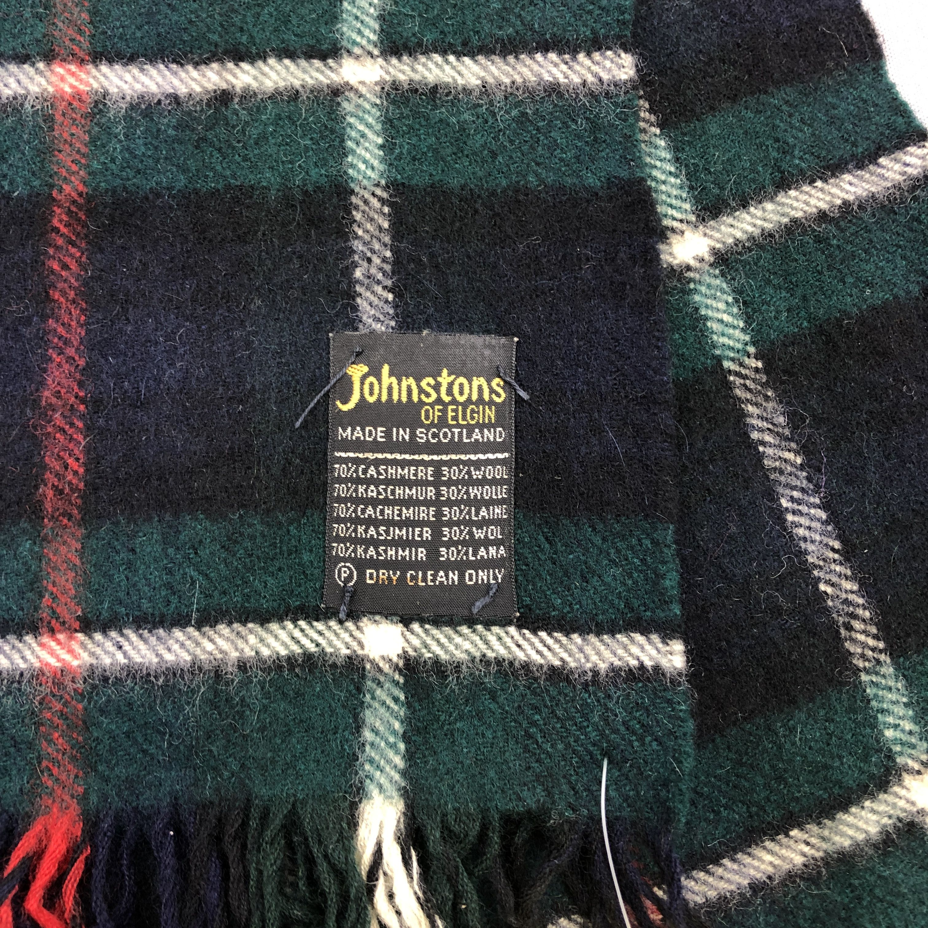 Johnstons Of Elgin Vintage 90s Johnstons Of Elgin Scarf Muffler Wool Scarves Size ONE SIZE - 4 Thumbnail