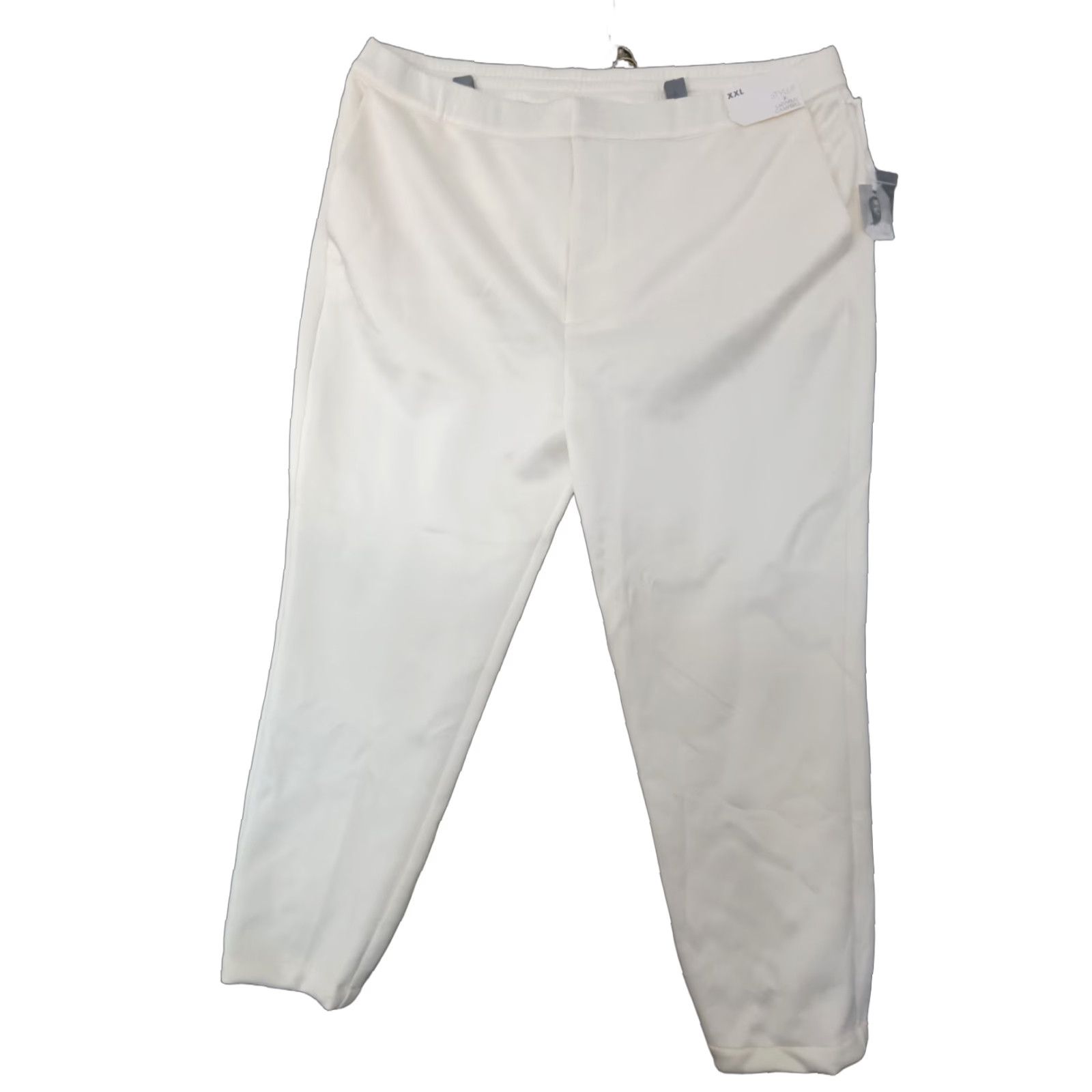 Vintage VINTAGE Stylus X Ladarius Campbell Ivory Flat Front Pants Men Stretch Back Elastic XXL Size US 39 - 1 Thumbnail