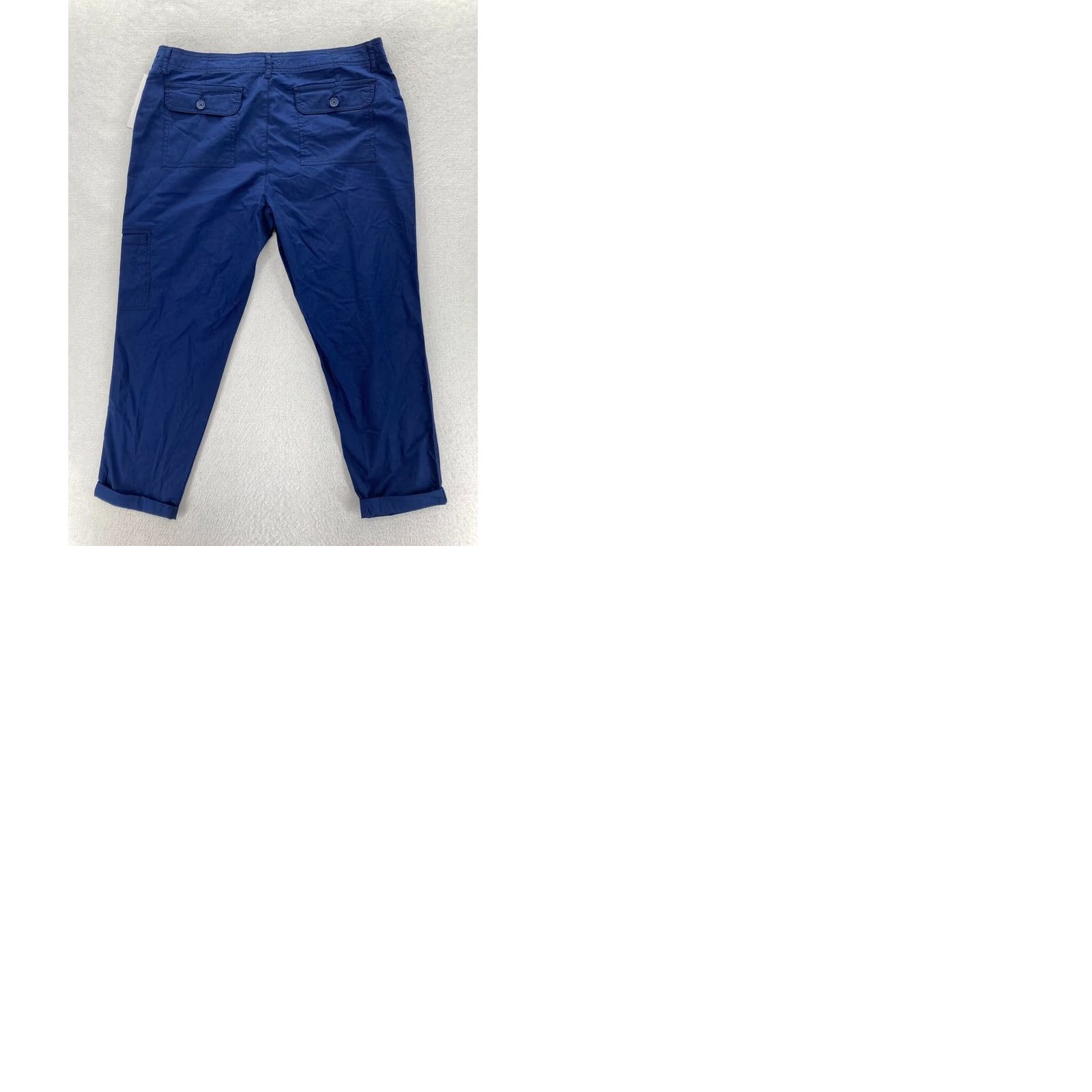 Liz Claiborne VINTAGE Liz Claiborne Pants Womens 6 Brown Women Navy Blue Stretch Fabric Tapered Leg Cuffed NWT Size 28" / US 6 / IT 42 - 9 Thumbnail
