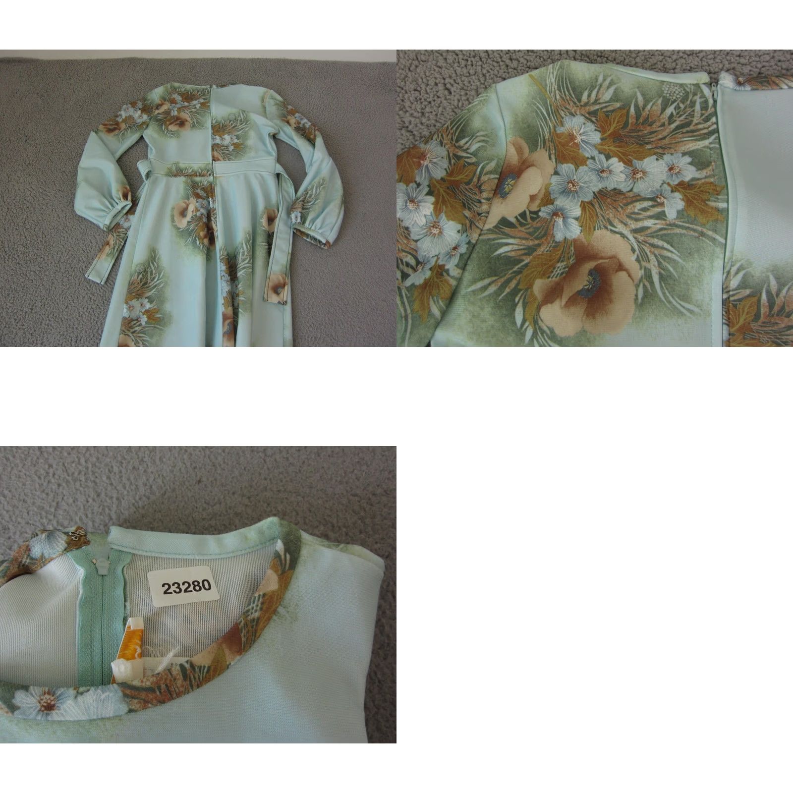 Vintage VINTAGE Momentum Dress Womens One Size Blue Floral Long 60s 70s A-Line Casual Ladies Size ONE SIZE - 10 Thumbnail