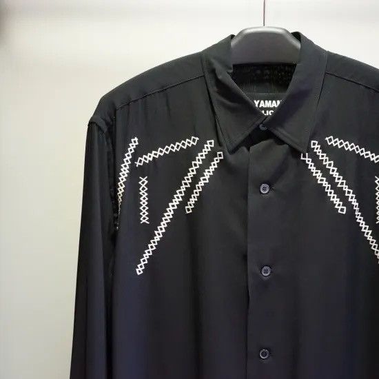 Yohji Yamamoto Yohji Yamamoto Pour Homme 21SS Embroidered Stitching Shirt Size US M / EU 48-50 / 2 - 13 Thumbnail