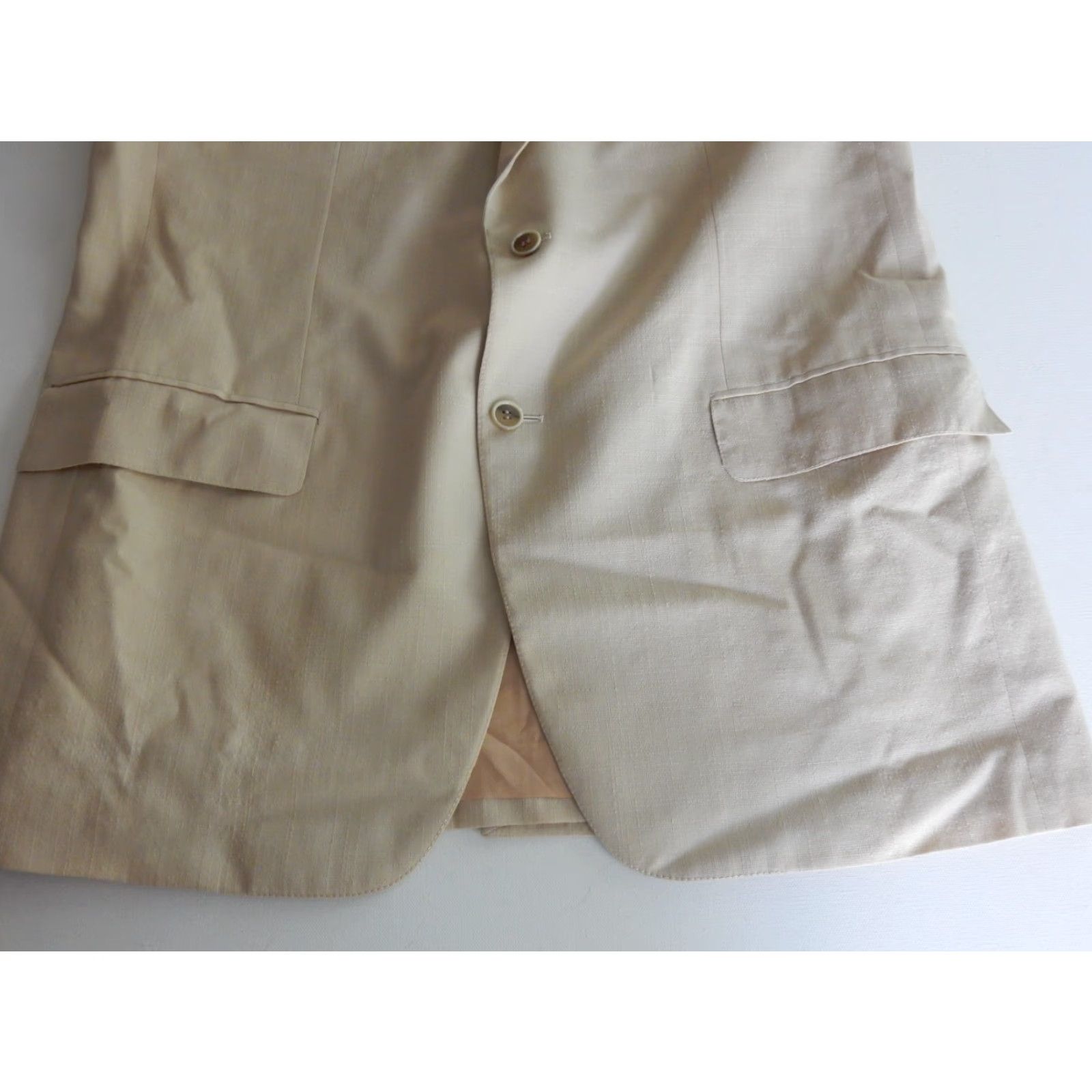 Brioni VINTAGE Brioni Blazer Jacket Men Regular Size 54 Light Beige Wool Size 54R - 3 Thumbnail