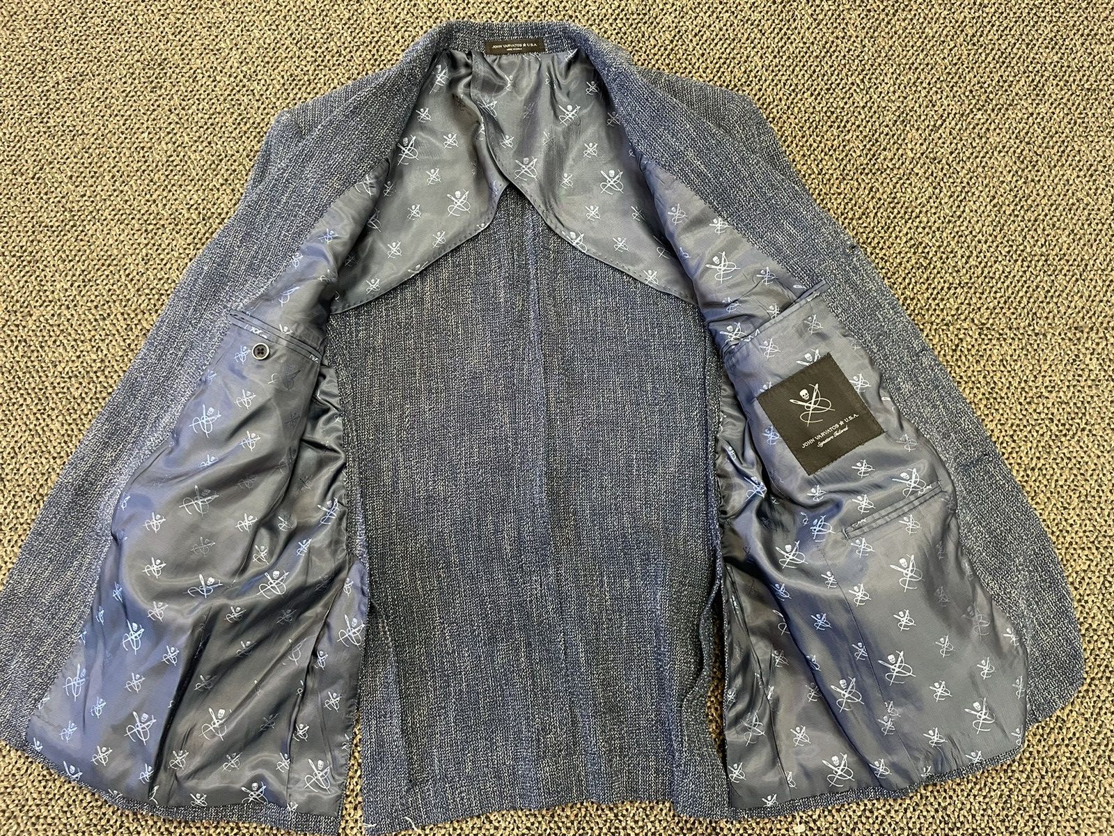 John Varvatos Textured Tweed Buckingham Jacket Size 38R - 7 Thumbnail