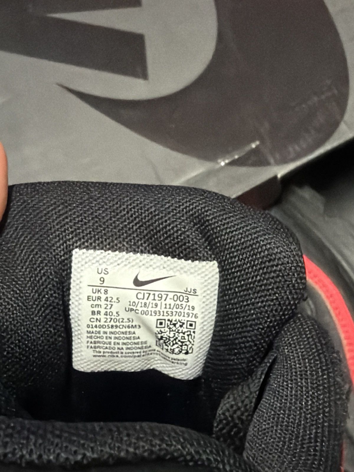 Nike × Undefeated Nike UNDFTD Air Max 90 Black Solar Red - Size US 9 / EU 42.5 Size US 9 / EU 42 - 9 Thumbnail