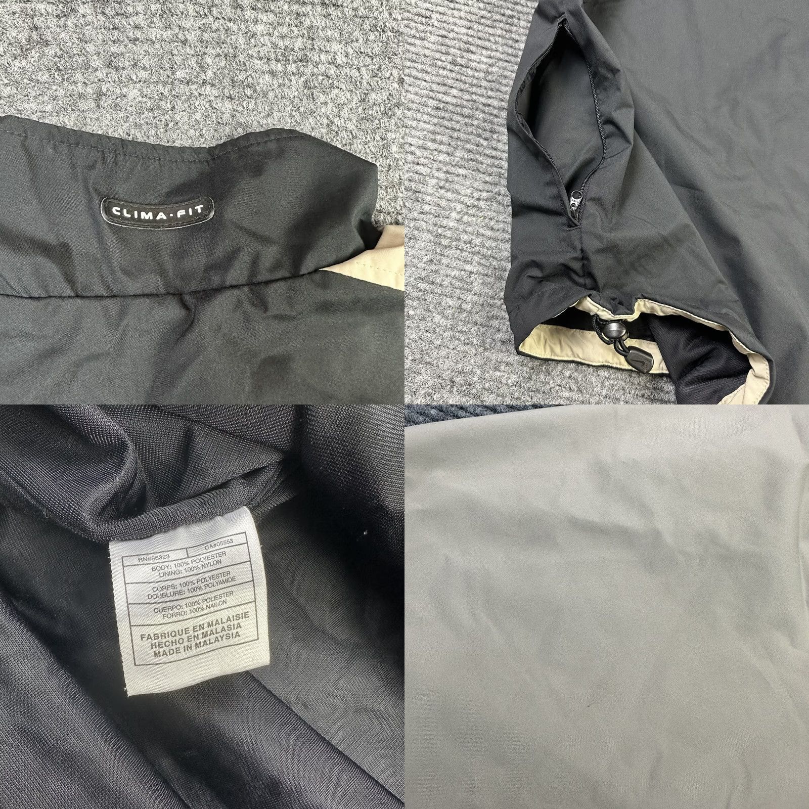 Nike VINTAGE Nike Golf Clima-Fit 1/4 Zip Windbreaker Jacket Large Mens Black/Khaki Embroidered Logo, Pockets, Adjustable Waist Size US L / EU 52-54 / 3 - 8 Thumbnail