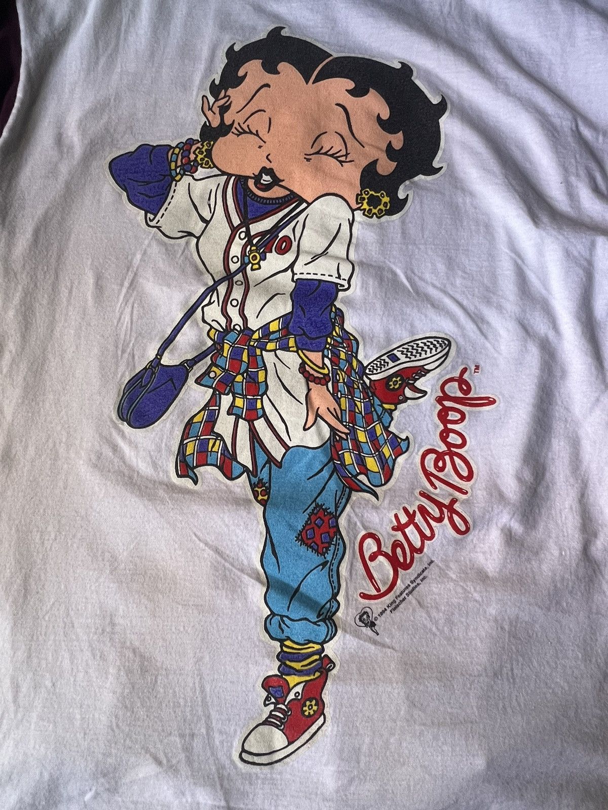 Vintage ‘94 BETTY BOOP 3/4 SLEEVE BASEBALL JERSEY Size US M / EU 48-50 / 2 - 3 Thumbnail