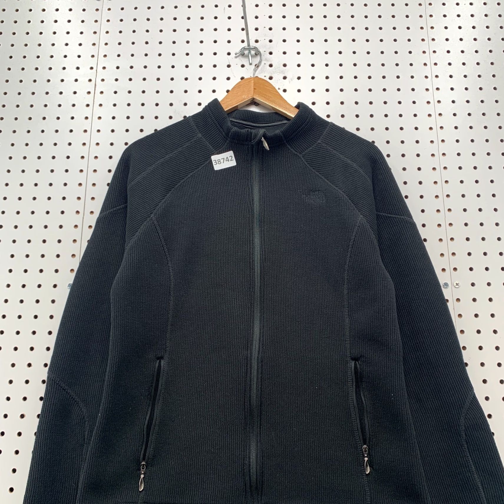 The North Face VINTAGE The North Face Zip Jacket Womens M Black Rib Knit Winter Active 19x25 Size M / US 6-8 / IT 42-44 - 2 Thumbnail