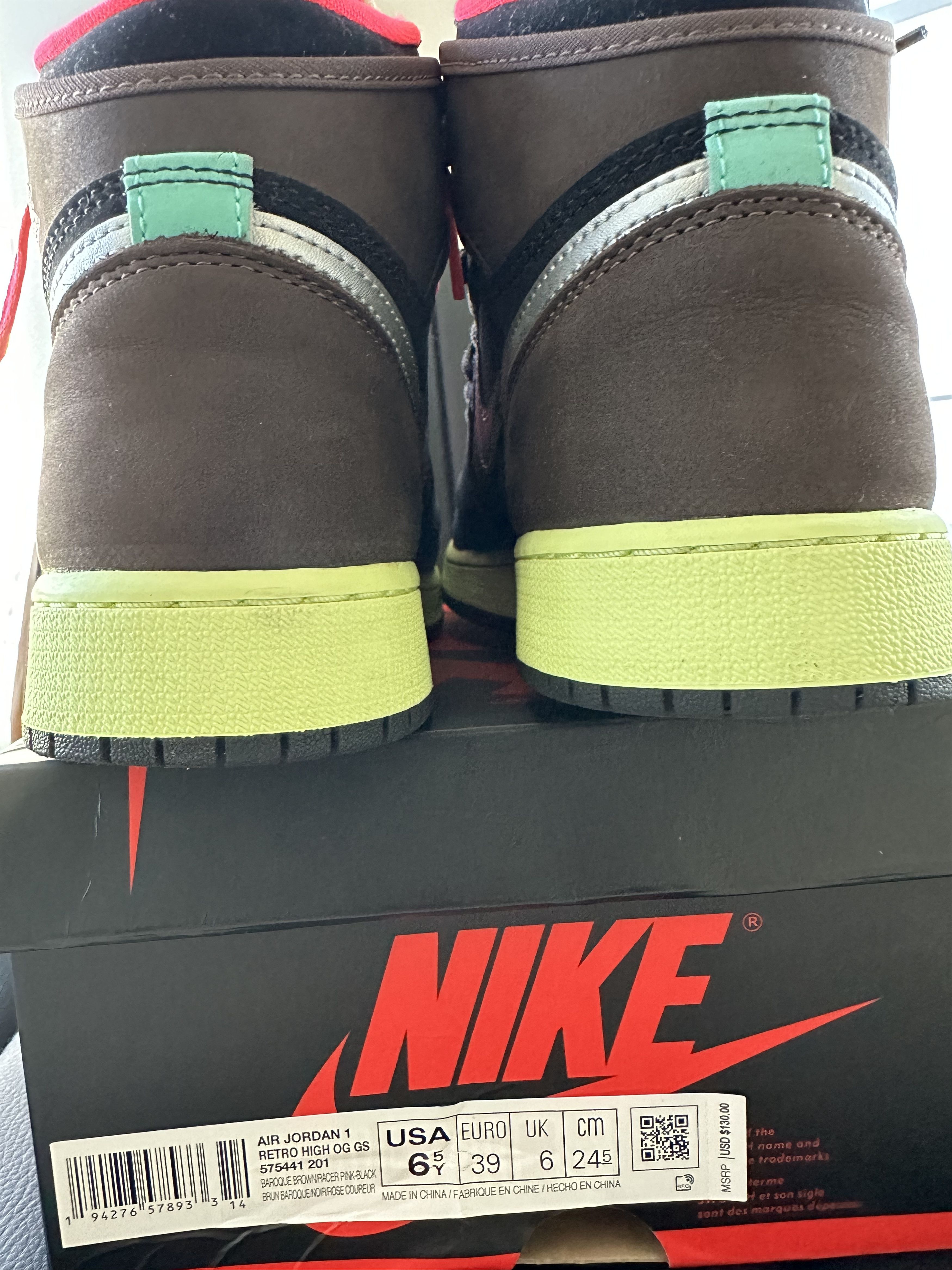 Jordan Brand × Nike PREOWNED YOUTH JORDAN 1 HIGH RETRO OG "BIO HACK" Size US 6.5 / IT 36.5 - 7 Thumbnail