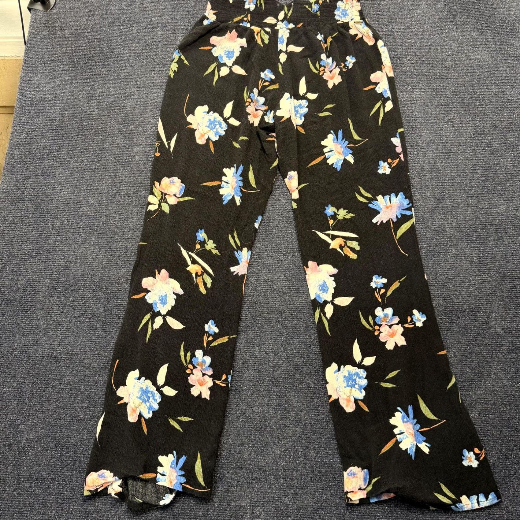 O'Neill O'Neill Dress Pants Womens M Black Floral Crepe Straight Leg Elastic Waist Pants Dress Size 32" / US 10 / IT 46 - 5 Thumbnail