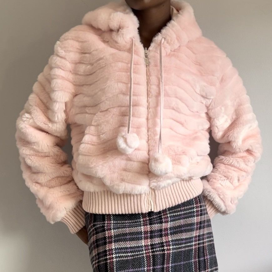 Pink Vintage Faux newest Fur Jacket