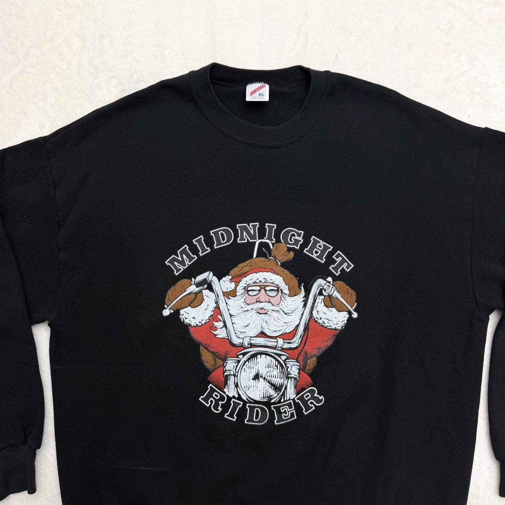 Jerzees VINTAGE Jerzees Sweatshirt Mens XL Santa Midnight Rider Biker Christmas 90s Size US XL / EU 56 / 4 - 2 Thumbnail