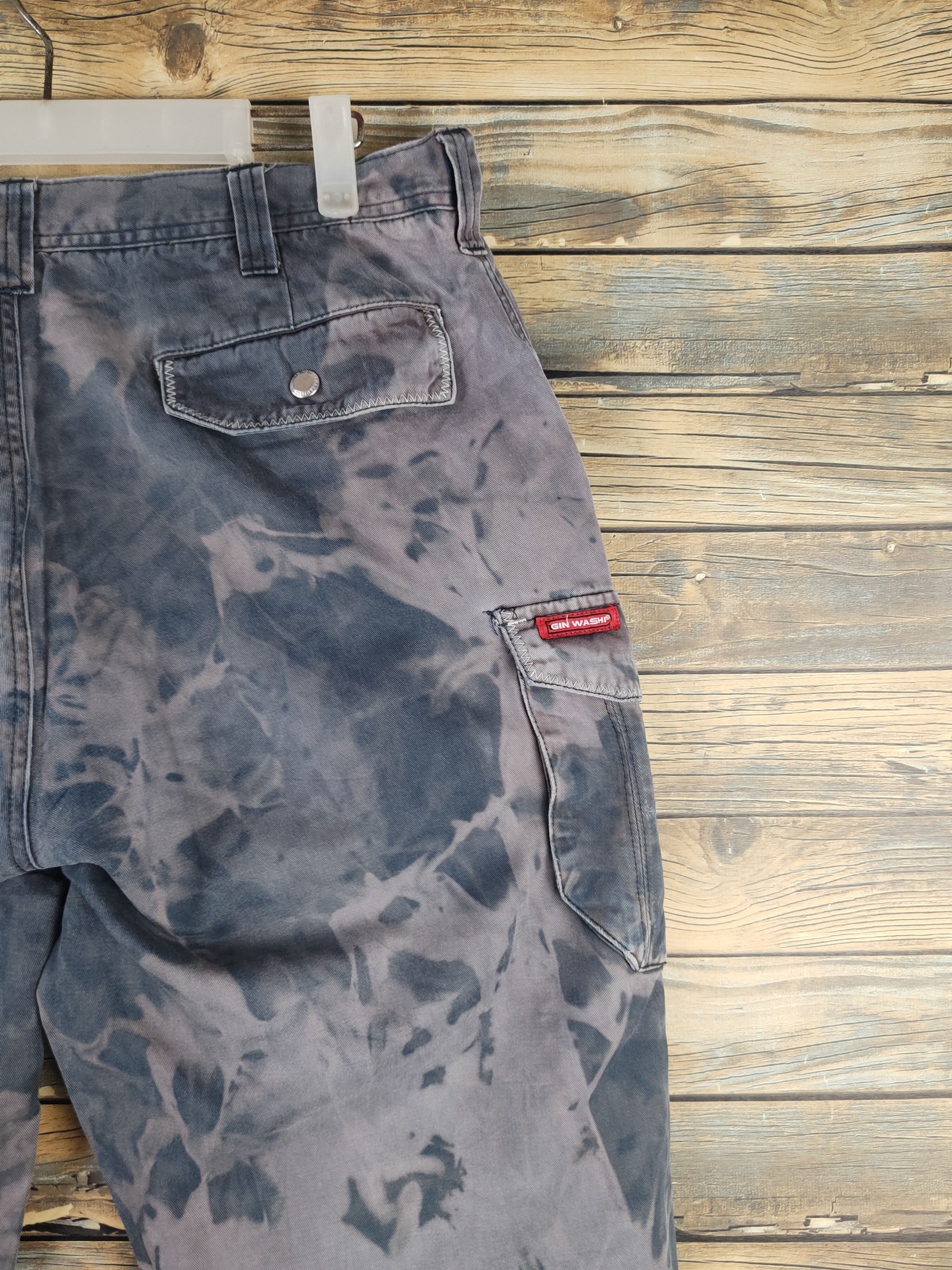 Japanese Brand DL Gin Washi acid wash Multipocket Cargo Pants #sp46-250T Size US 34 / EU 50 - 10 Thumbnail