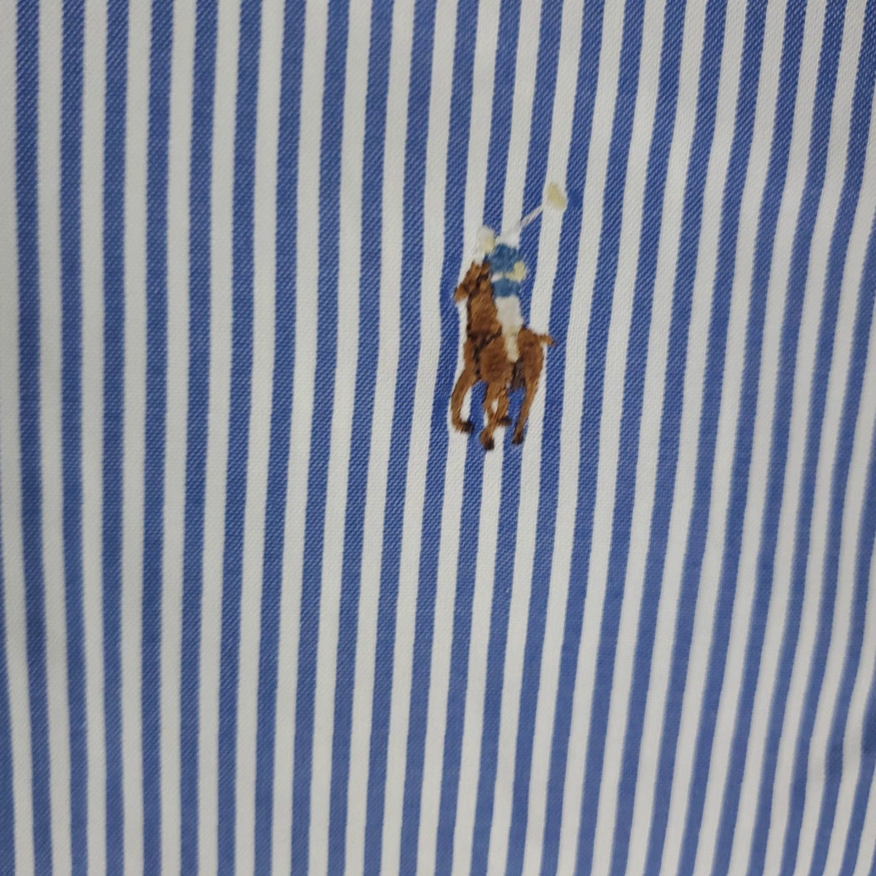 Ralph Lauren Ralph Lauren Shirt Mens 16.5 Blue Pony Striped Dress Button Up Long Sleeve Size 46R - 3 Thumbnail