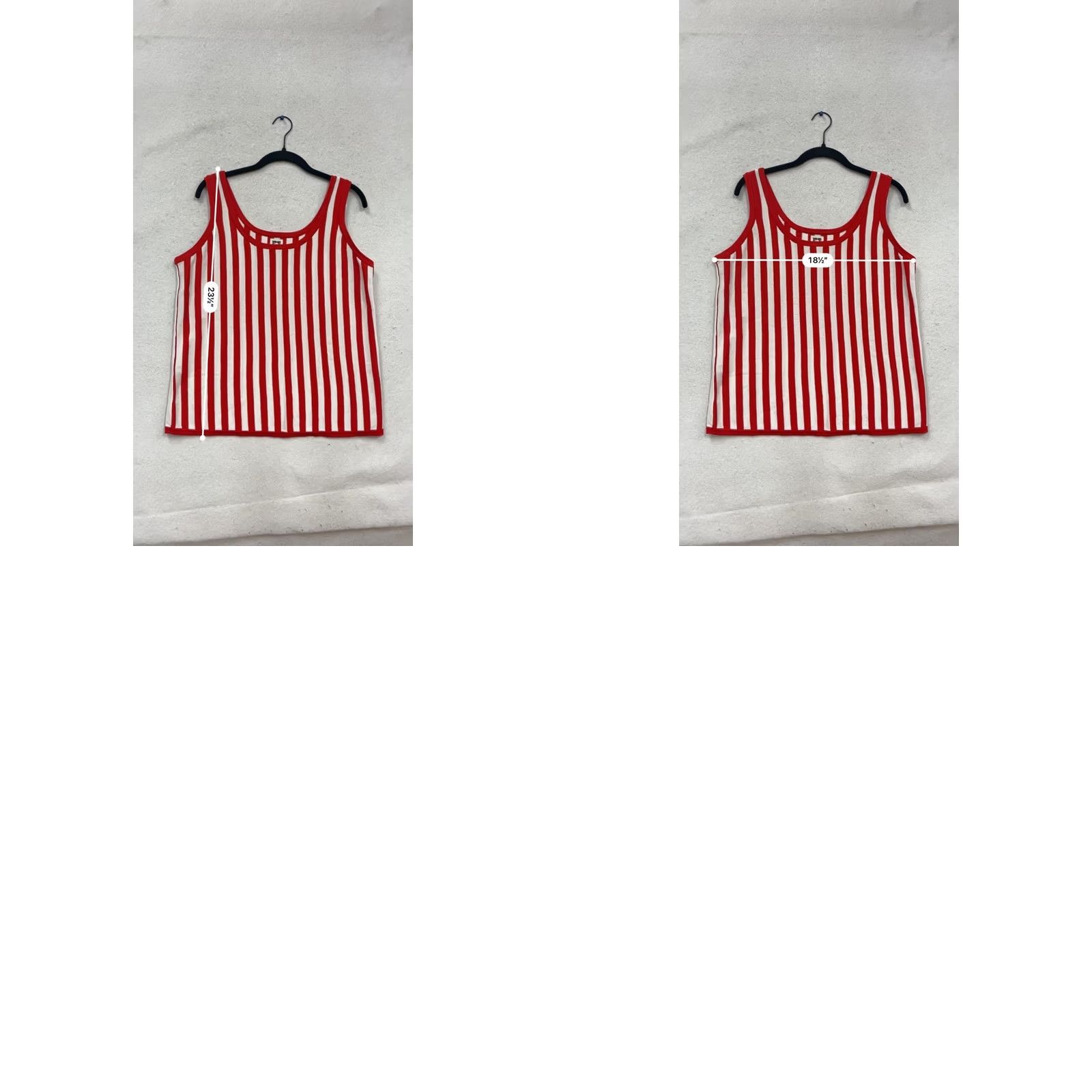 Anne Klein Anne Klein Tank Womens S Red Striped Tank Top #688A Size S / US 4 / IT 40 - 8 Thumbnail