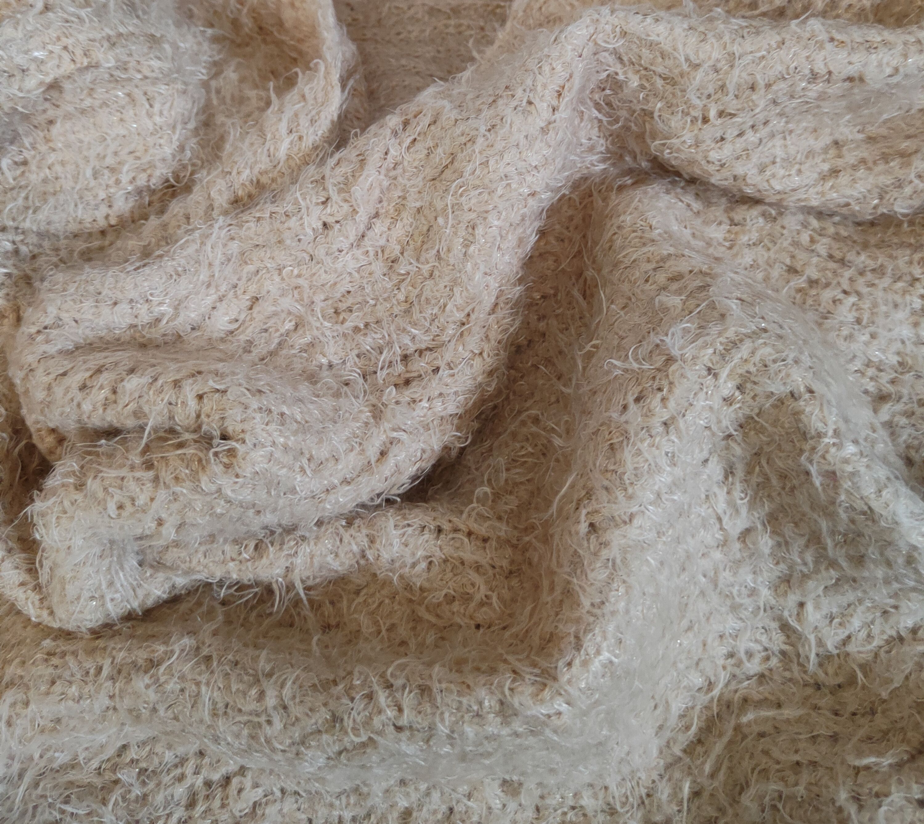 Homespun Knitwear Moderate Light Brown Shag Shaggy Fur Mohair Knitwear #S2163 Size M / US 6-8 / IT 42-44 - 10 Thumbnail