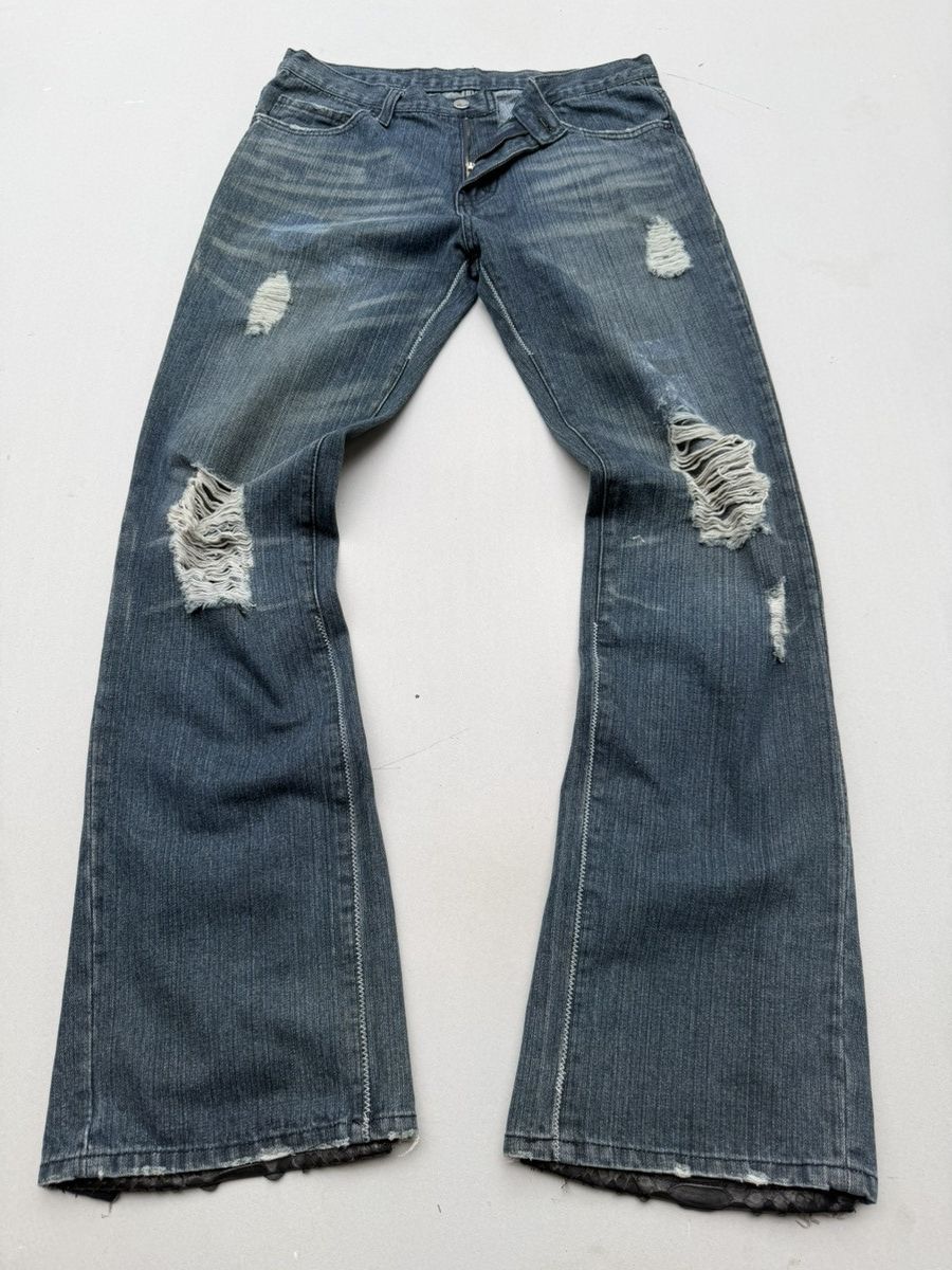 Japanese Brand lace up flare jeans Size US 31 - 1 Thumbnail