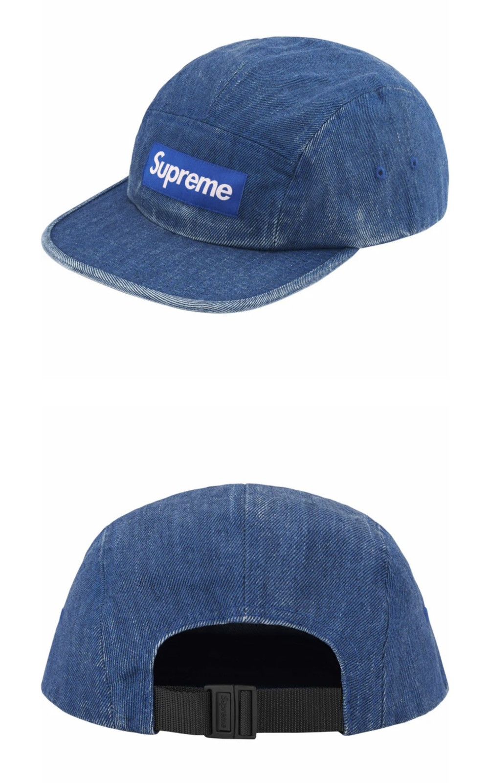 Supreme Supreme Coated Denim Camp Cap “Royal” Size ONE SIZE - 4 Thumbnail