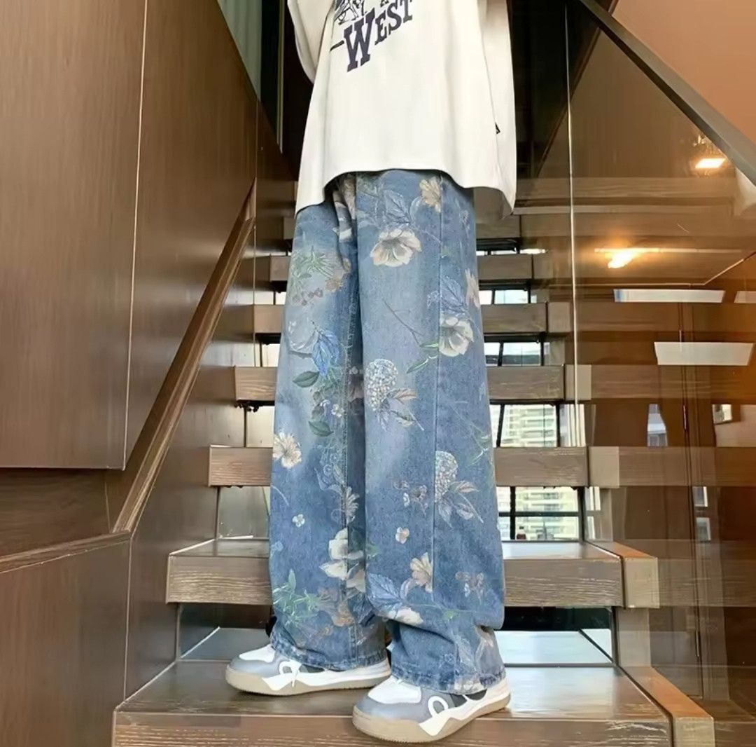 Japanese Brand × Vintage Autumn Floral Vintage Denim Pants Size US 32 / EU 48 - 1 Thumbnail