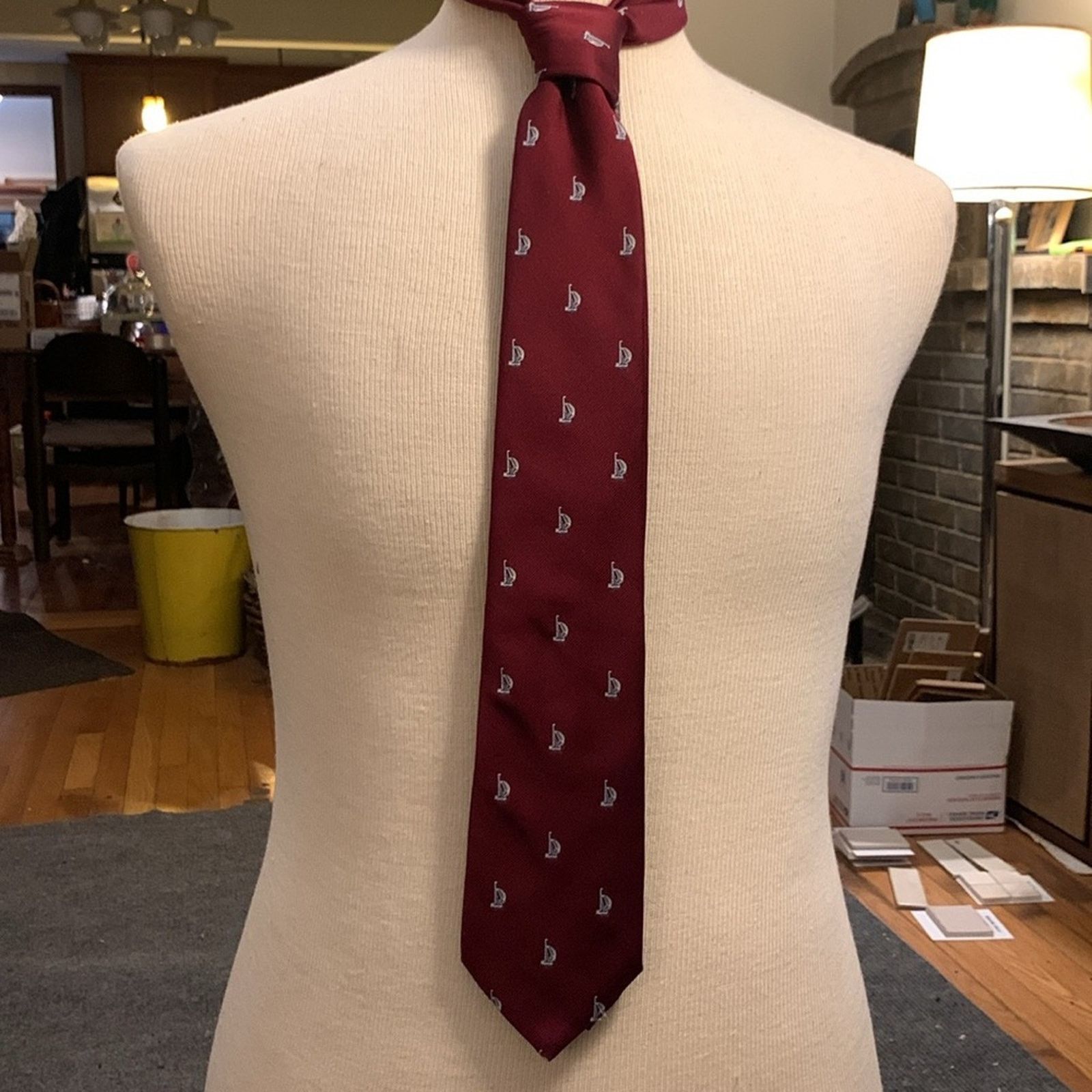Vintage 70’s Rivetz of Boston sailboats necktie BOSTON SAILBOATS TIE Size ONE SIZE - 6 Thumbnail