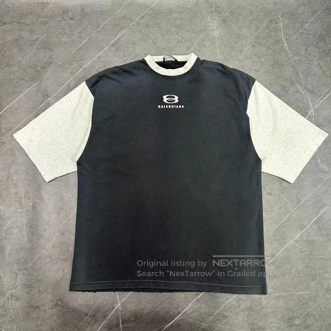Balenciaga Balenciaga gray and white patchwork vintage double ring sho Size US S / EU 44-46 / 1 - 1 Thumbnail
