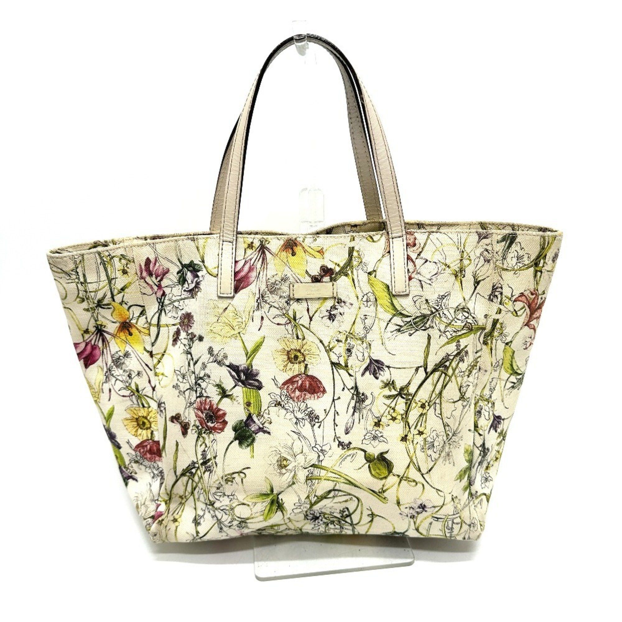 Gucci 282439 Bag Handbag Flora Floral Tote Leather Canvas Women's Multicolor
