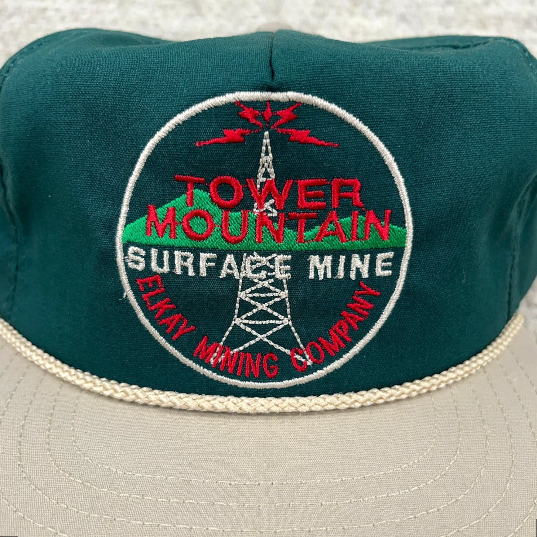 Coal VINTAGE Trucker Hat Made In USA Elkay Coal Green Adjustable Lightweight 80s 90s Mens Size ONE SIZE - 3 Thumbnail