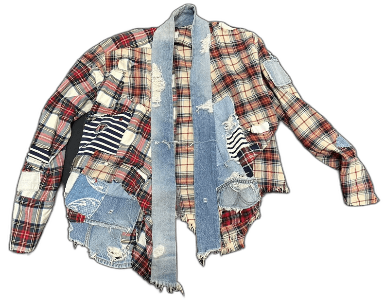 greg lauren patchwork kimono robe