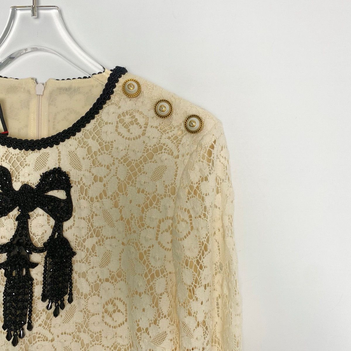 Gucci Gucci Retro Heavy Craft Series Off-white Dress K26WX Size S / US 4 / IT 40 - 3 Thumbnail