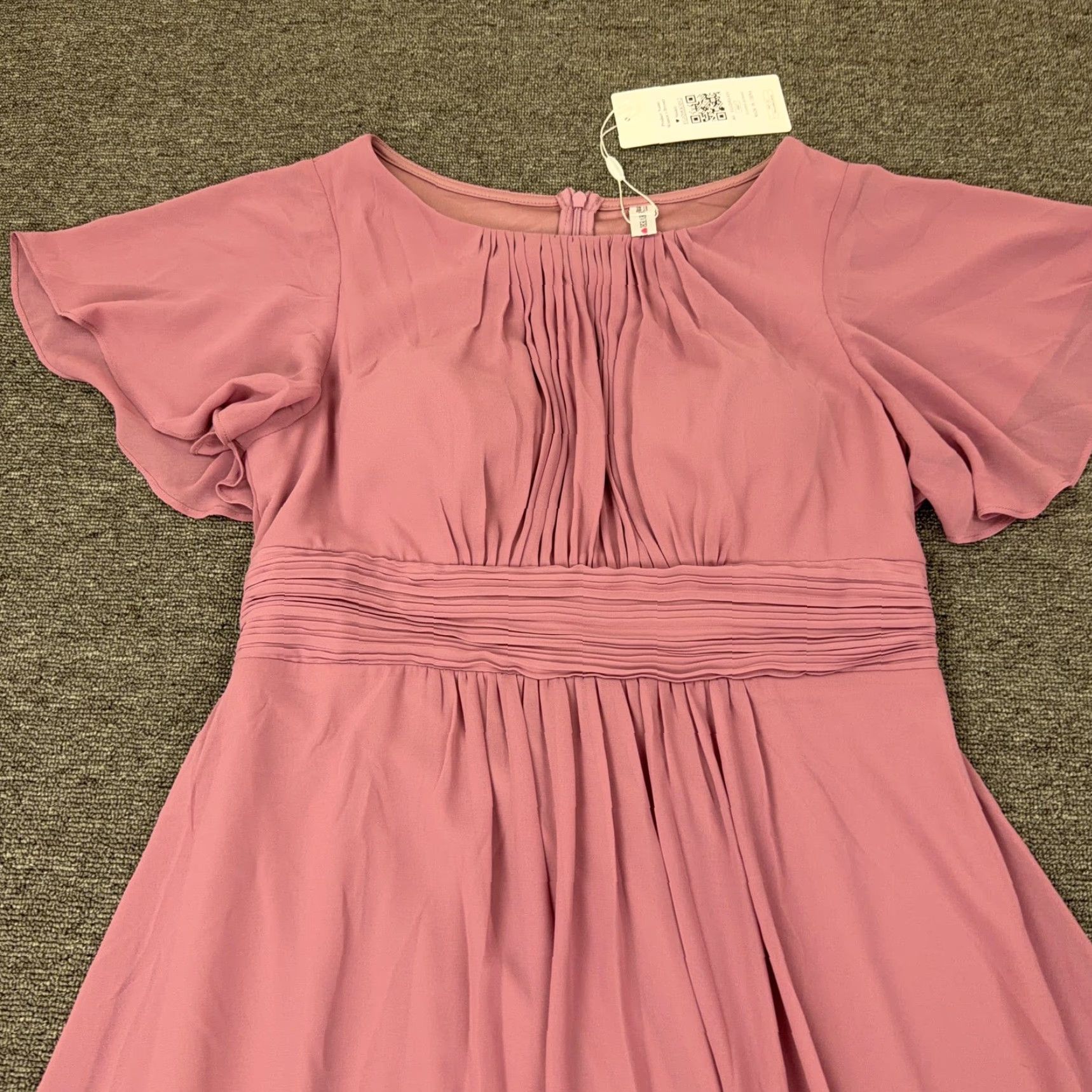 Vintage Ever-Pretty Dress Womens 12 Pink Flutter Sleeve Hi-Low Fit & Flare Formal Dress Size XL / US 12-14 / IT 48-50 - 3 Thumbnail