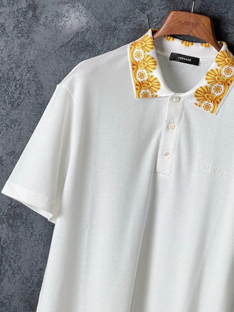 Versace Versace White cotton short-sleeved polo shirt Size US XXL / EU 58 / 5 - 5 Thumbnail