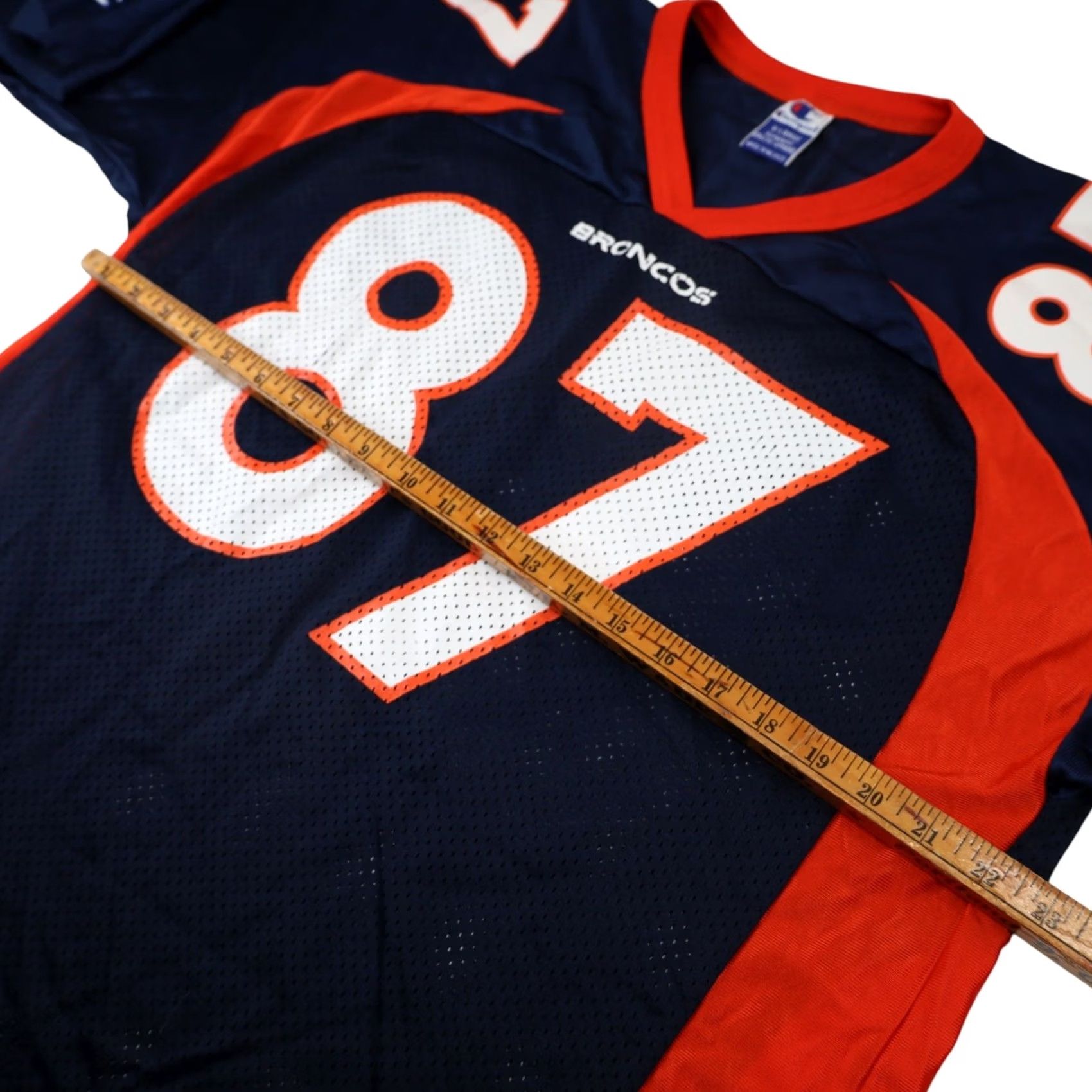 Champion VINTAGE Champion Denver Broncos #87 Ed McCaffrey Mens XL Jersey Blue Size US XL / EU 56 / 4 - 6 Thumbnail