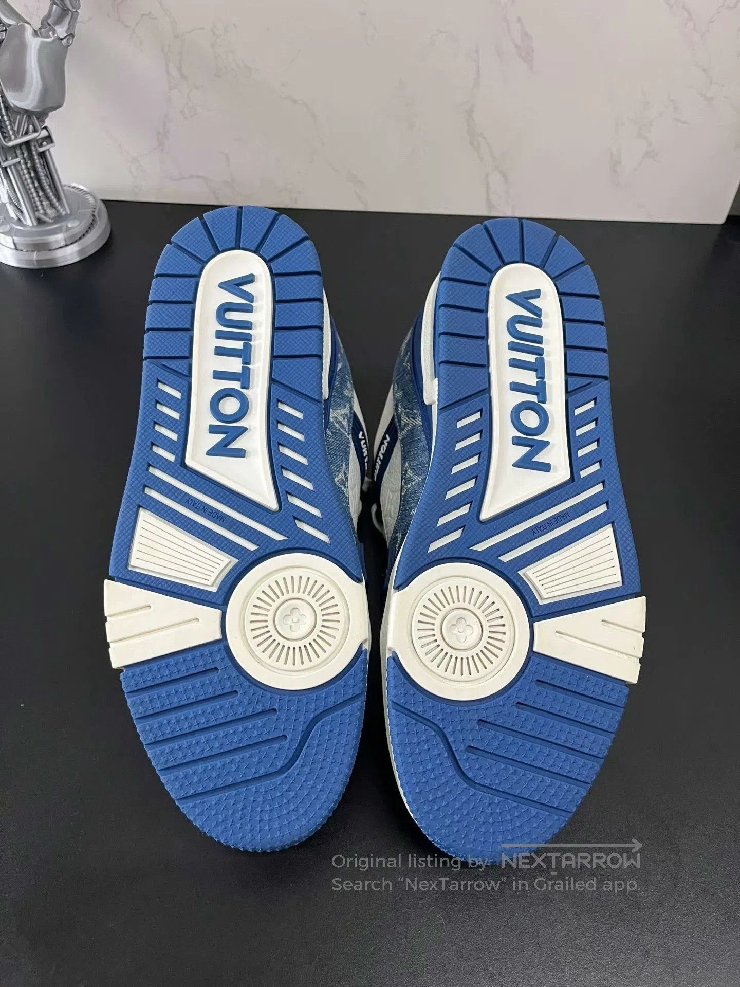 Louis Vuitton lv trainer white blue denim sneakers. Size US 6.5 / EU 39-40 - 7 Thumbnail