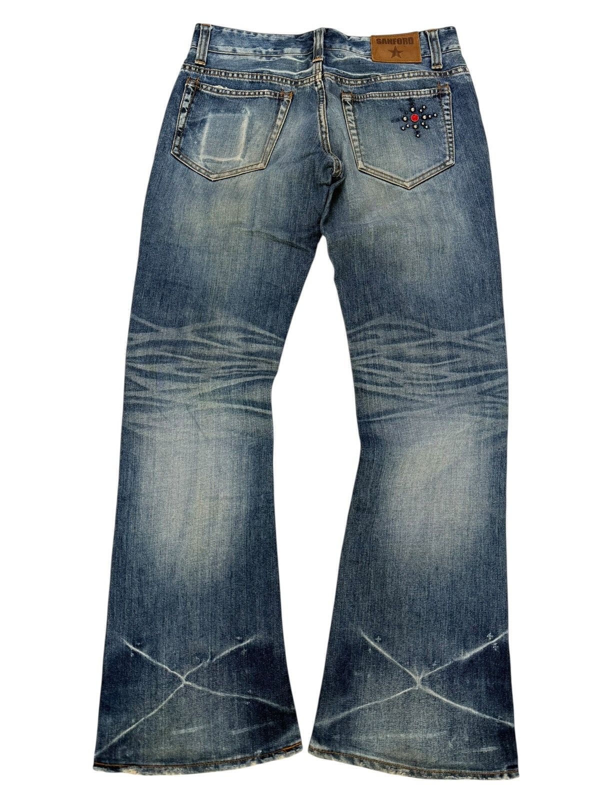 Tornado Mart Flared Jeans Sanford Distressed Faded Bootcut Denim Size US 31 - 20 Thumbnail