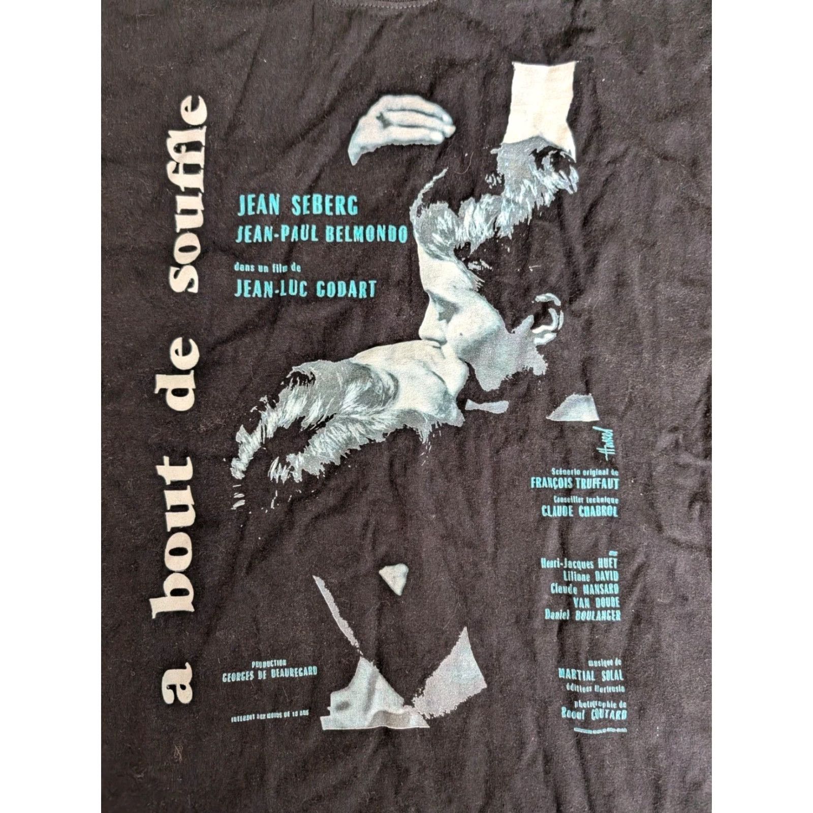 Gildan Gildan Graphic Print T-Shirt Breathless A Bout De Souffle Movie 2XL Black Unisex Size US XXL / EU 58 / 5 - 2 Thumbnail