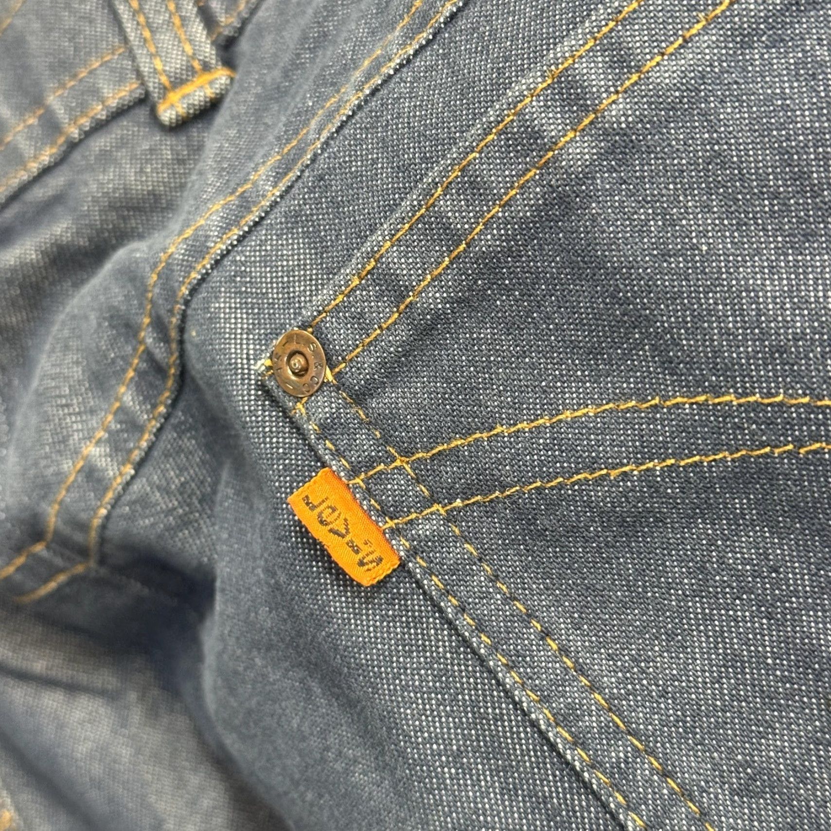 Levi's VINTAGE Levi's Action Slacks Pants Mens Blue Denim Orange Tab Straight Leg 70s Size US 36 / EU 52 - 2 Thumbnail
