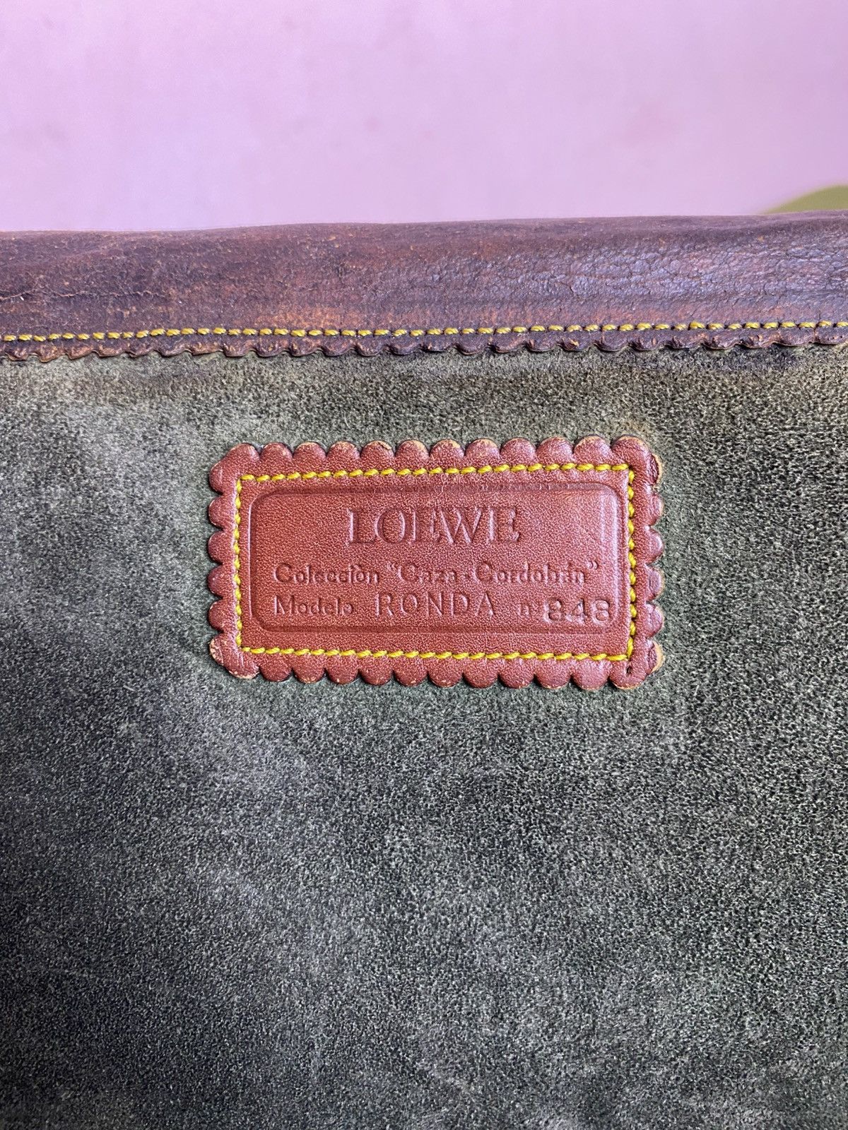 Loewe LOEWE Caza cordoban green suede and brown leather Size ONE SIZE - 5 Thumbnail