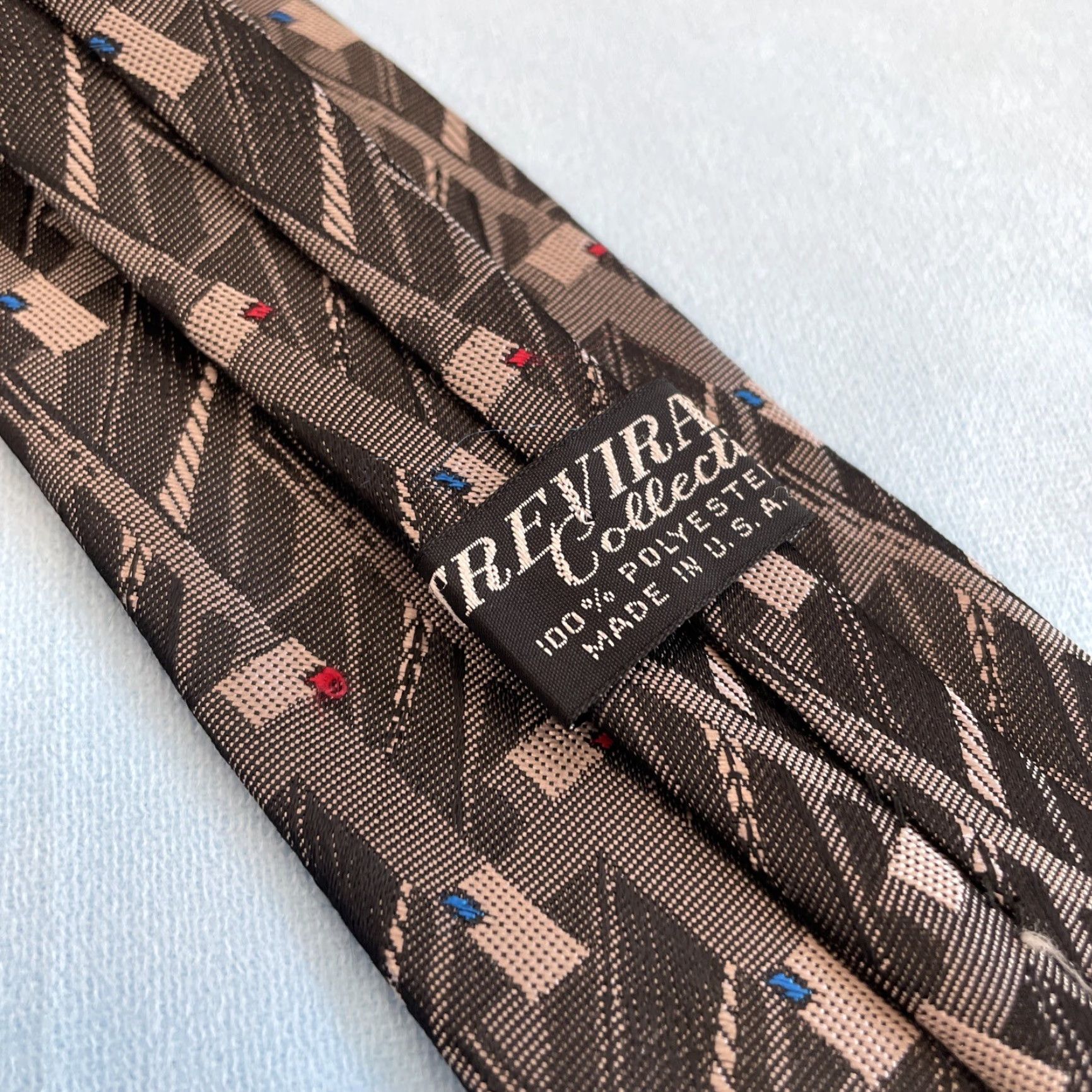 Vintage VINTAGE TREVIRA Collection Tie Men 3" Gray Steel Punk 58" Cybergoth USA Made Abstract Geometric 90s Mens Size ONE SIZE - 6 Thumbnail